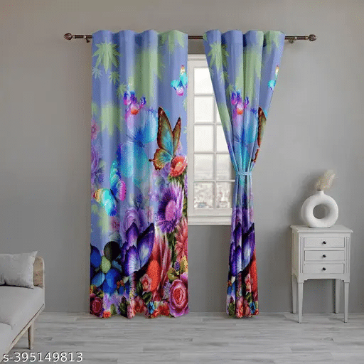     			Tramb Abstract Room Darkening Eyelet Curtain 5 FT ( Pack of 1 ) - Multi Color