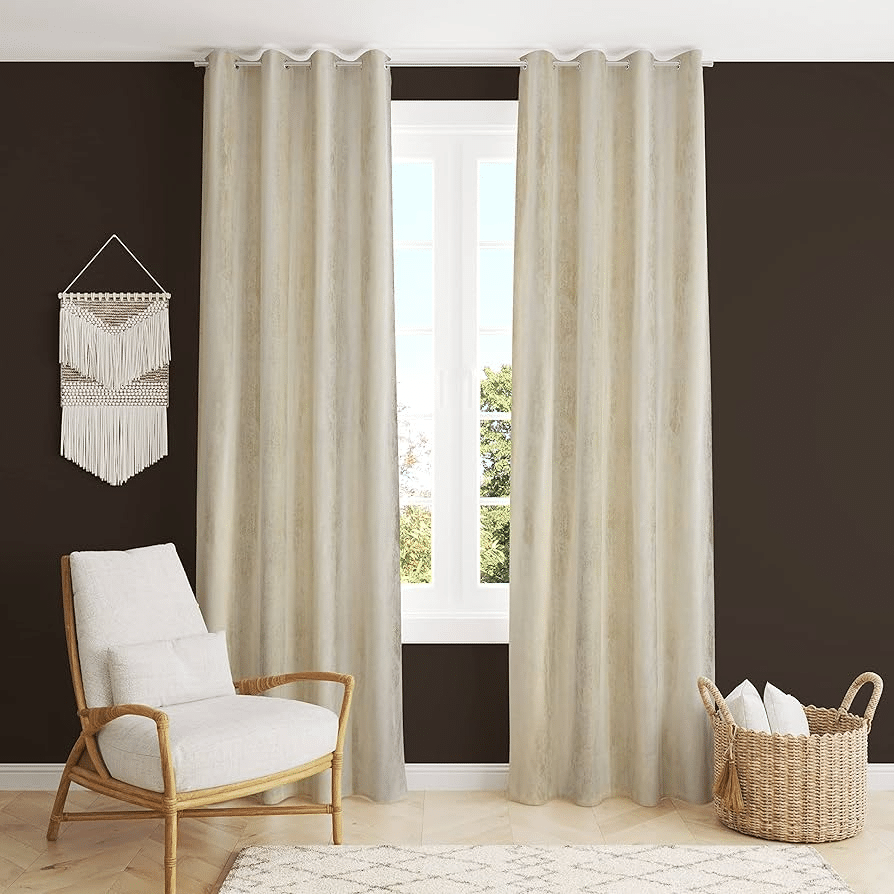 Tramb Abstract Room Darkening Eyelet Curtain 5 FT ( Pack of 1 ) - Cream Tramb Abstract Room Darkening Eyelet Curtain 5 FT ( Pack of 1 ) - Cream