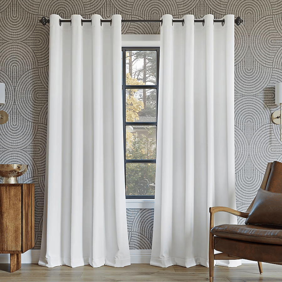     			Tramb Abstract Room Darkening Eyelet Curtain 5 FT ( Pack of 1 ) - White