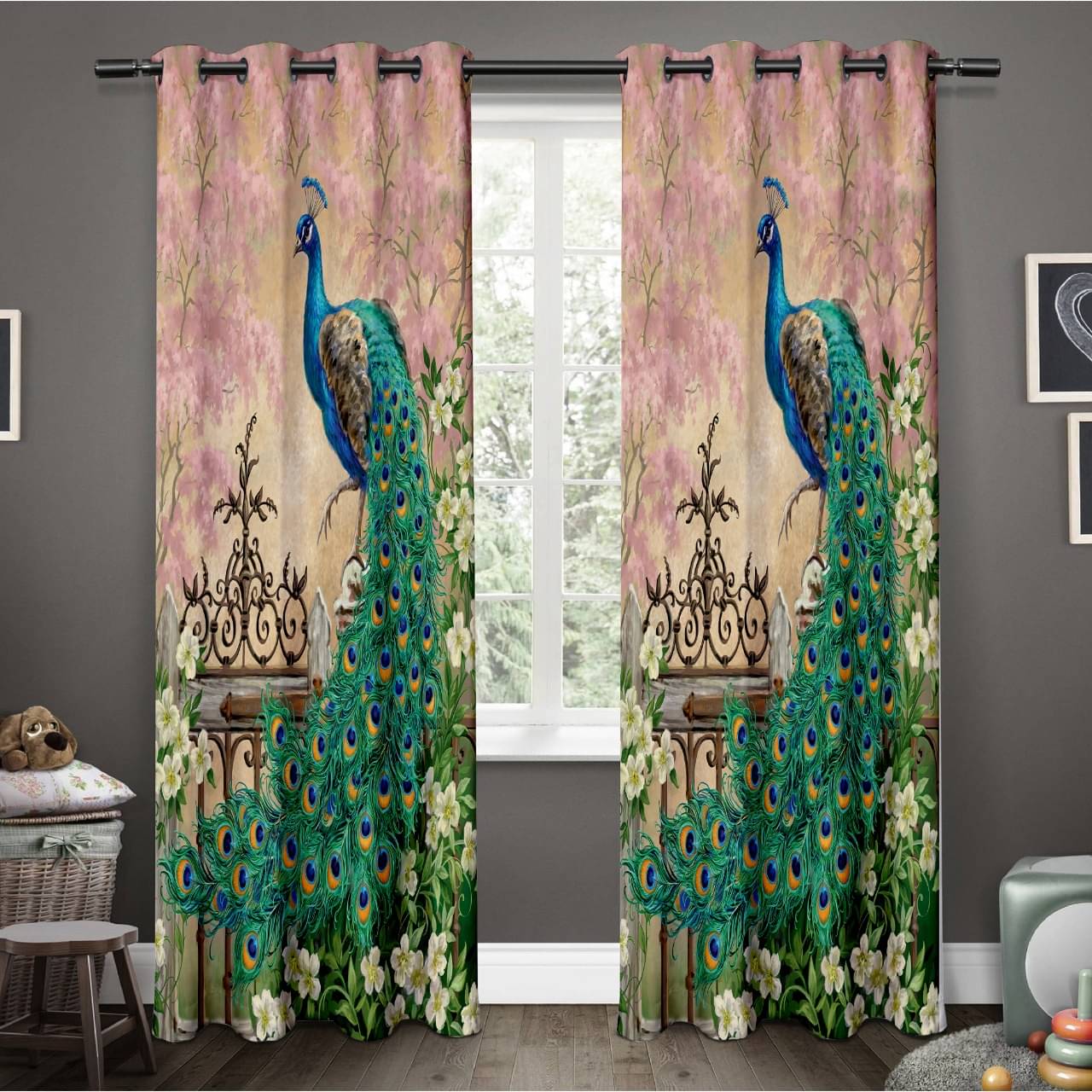 Tramb Abstract Room Darkening Eyelet Curtain 5 FT ( Pack of 1 ) - Multi Color Tramb Abstract Room Darkening Eyelet Curtain 5 FT ( Pack of 1 ) - Multi Color