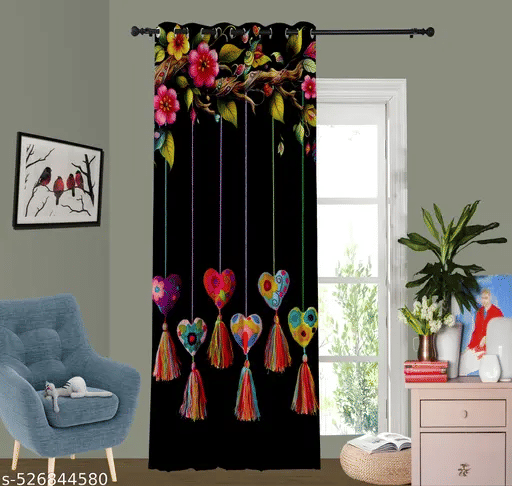 Tramb Abstract Room Darkening Eyelet Curtain 5 FT ( Pack of 1 ) - Multi Color Tramb Abstract Room Darkening Eyelet Curtain 5 FT ( Pack of 1 ) - Multi Color