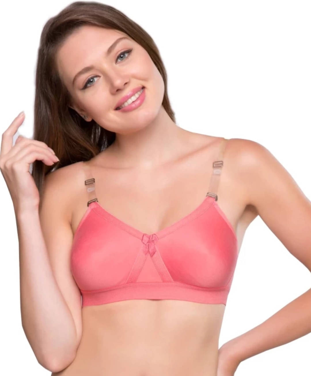     			Women's Adjustable Transparent Silicone DIL SHAP Bra Straps (Free Size) PACK OF 1 PAIR