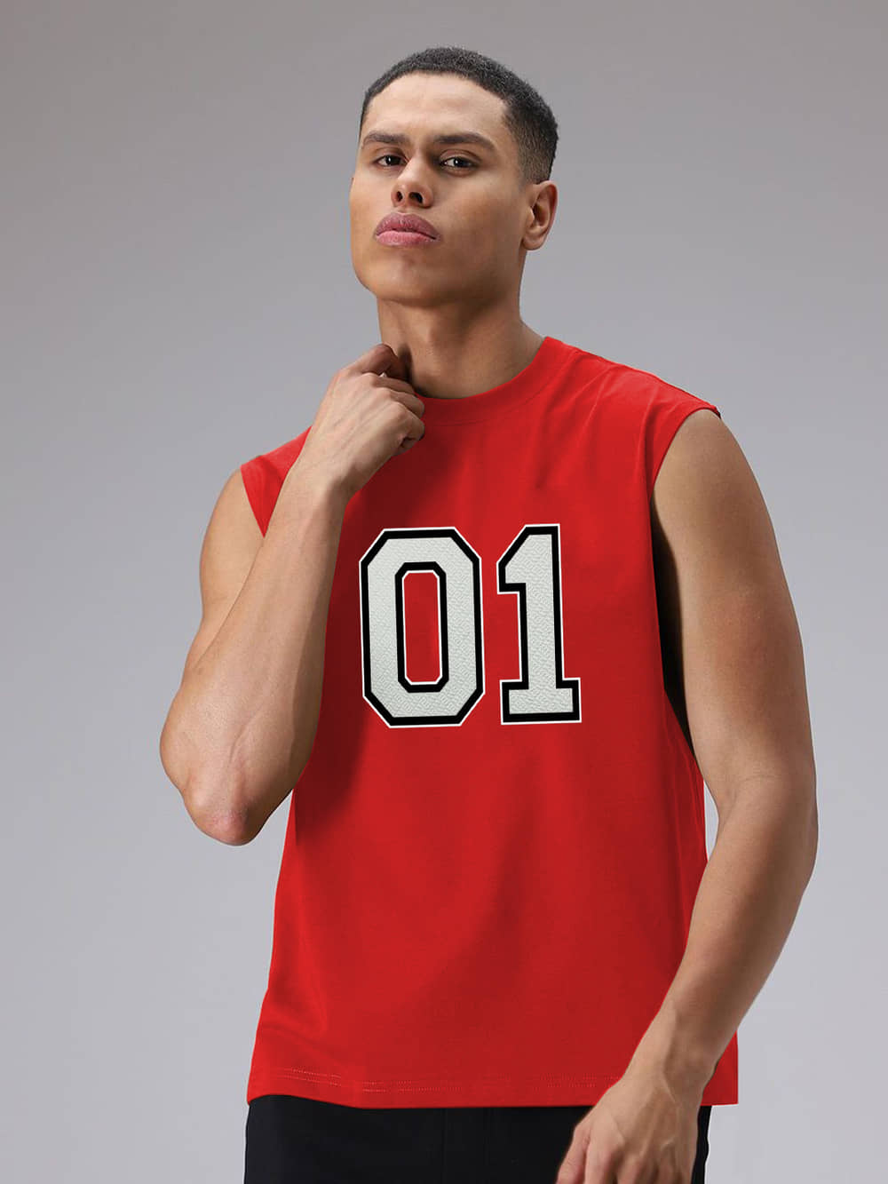clafoutis Men Cotton Blend Relaxed Fit Printed T-Shirt ( Red )