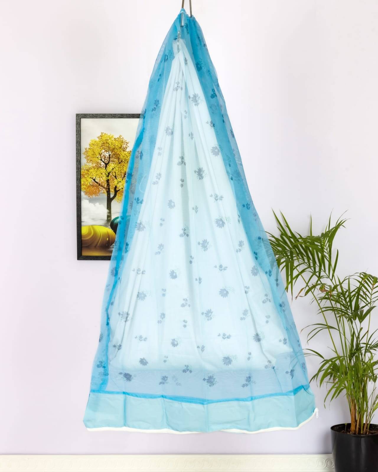 the dream fab Blue Nylon Ceiling Hung Baby Mosquito Net ( Pack of 1 ) the dream fab Blue Nylon Ceiling Hung Baby Mosquito Net ( Pack of 1 )