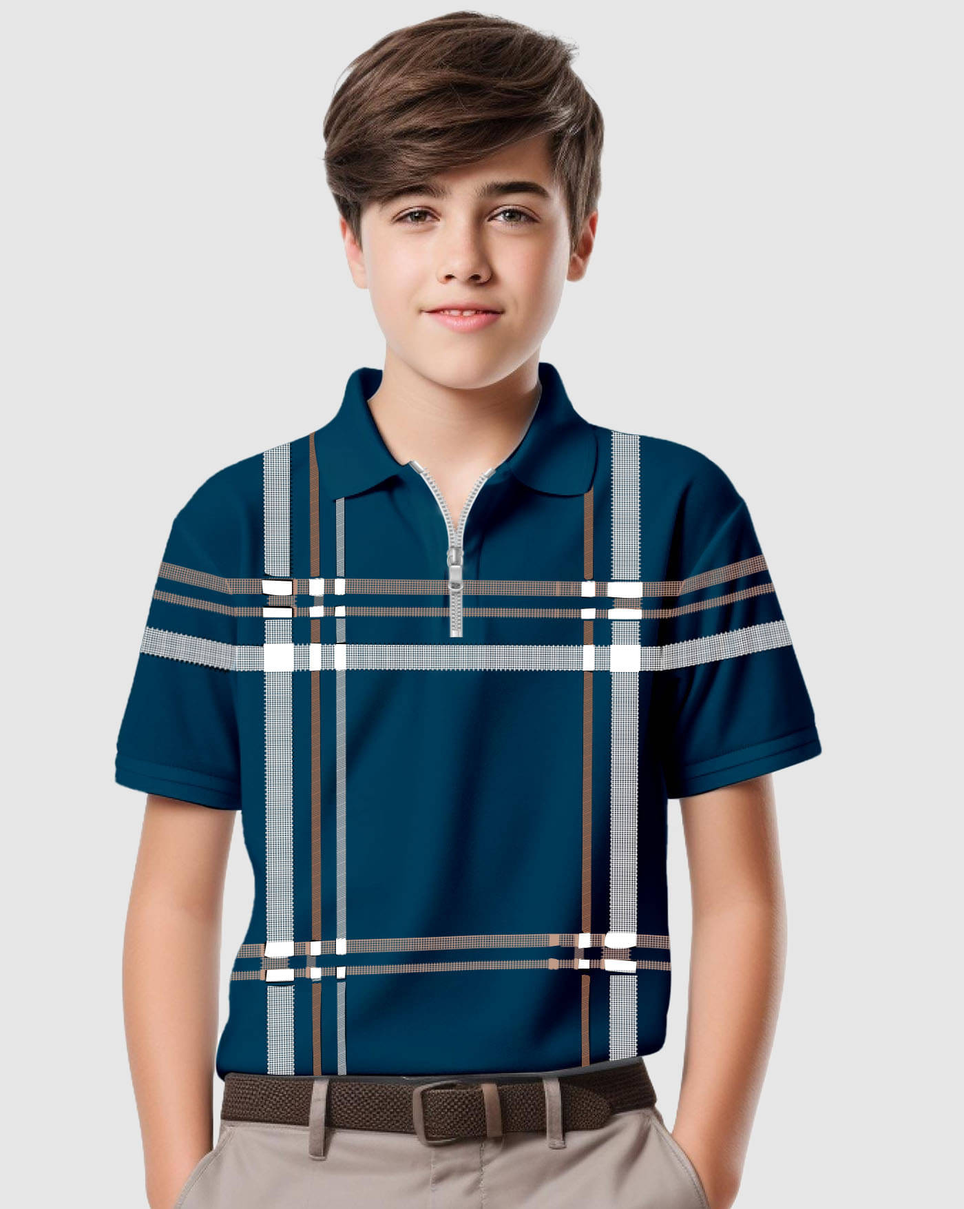     			AOOSH Pack of 1 Boys & Girls Cotton Blend Polo T-Shirt ( Teal )