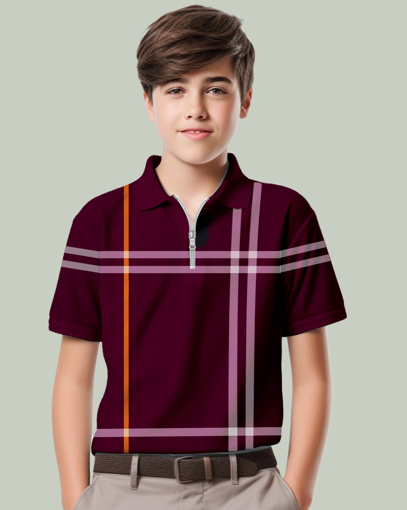    			AOOSH Pack of 1 Boys & Girls Cotton Blend Polo T-Shirt ( Maroon )