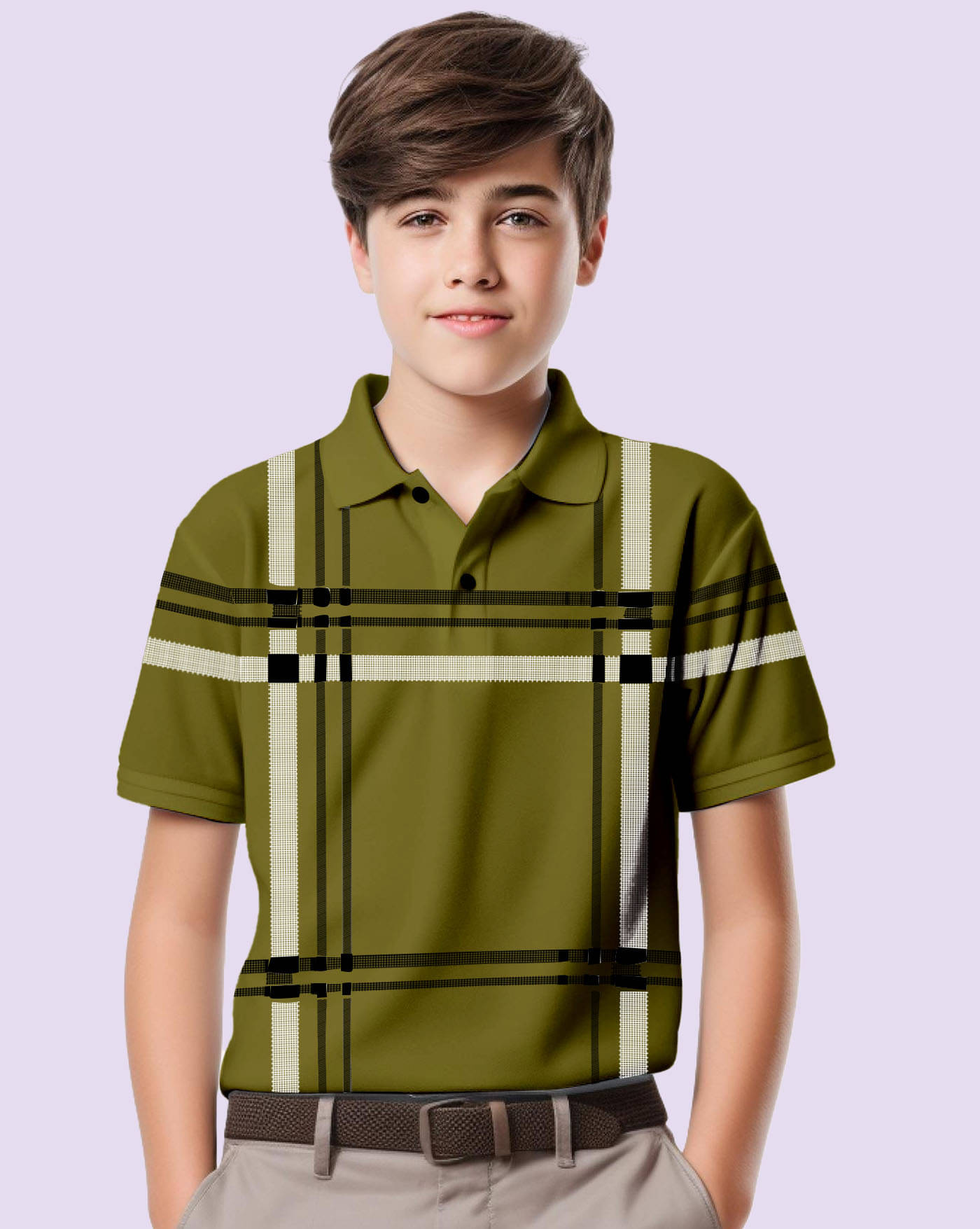     			AOOSH Pack of 1 Boys & Girls Cotton Blend Polo T-Shirt ( Light Golden Rod )