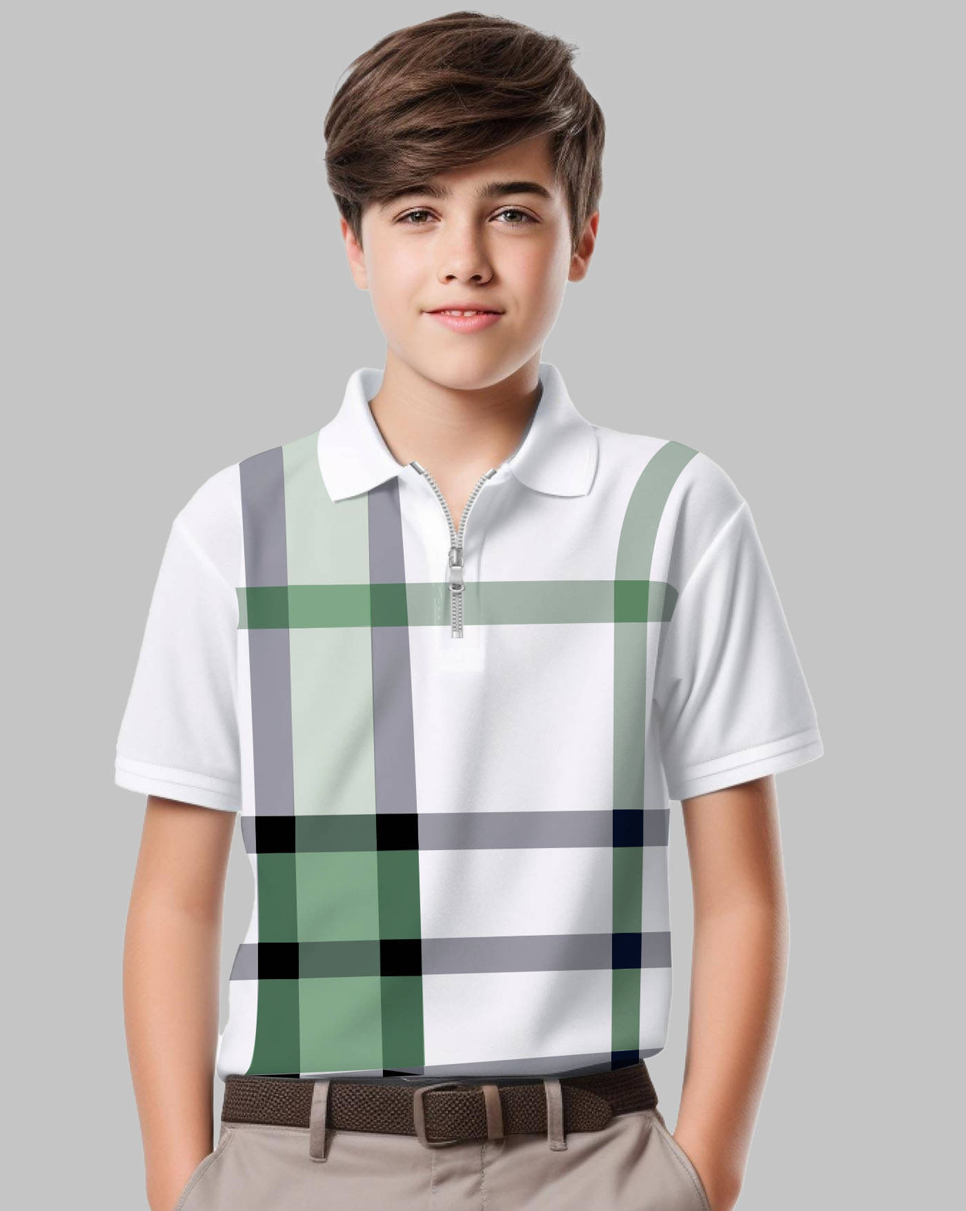     			AOOSH Pack of 1 Boys & Girls Cotton Blend Polo T-Shirt ( Green )