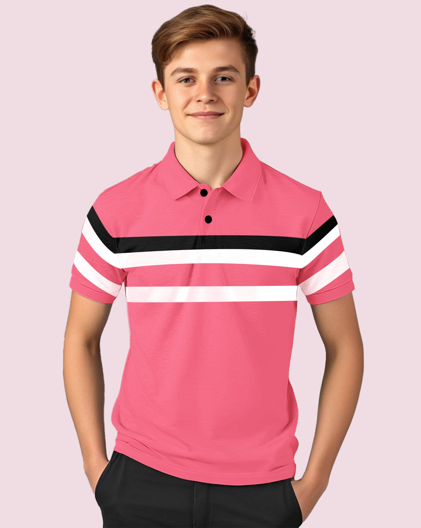     			AOOSH Pack of 1 Boys & Girls Cotton Blend Polo T-Shirt ( Peach )