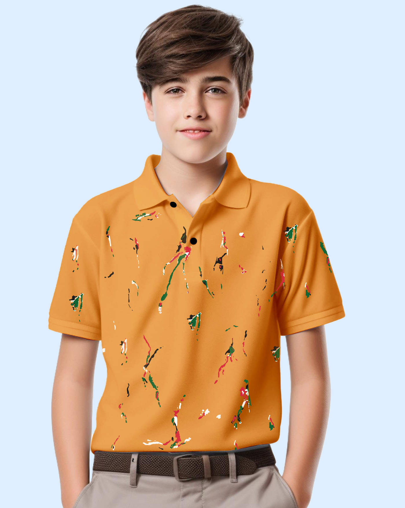     			AOOSH Pack of 1 Boys & Girls Cotton Blend Polo T-Shirt ( Mustard )