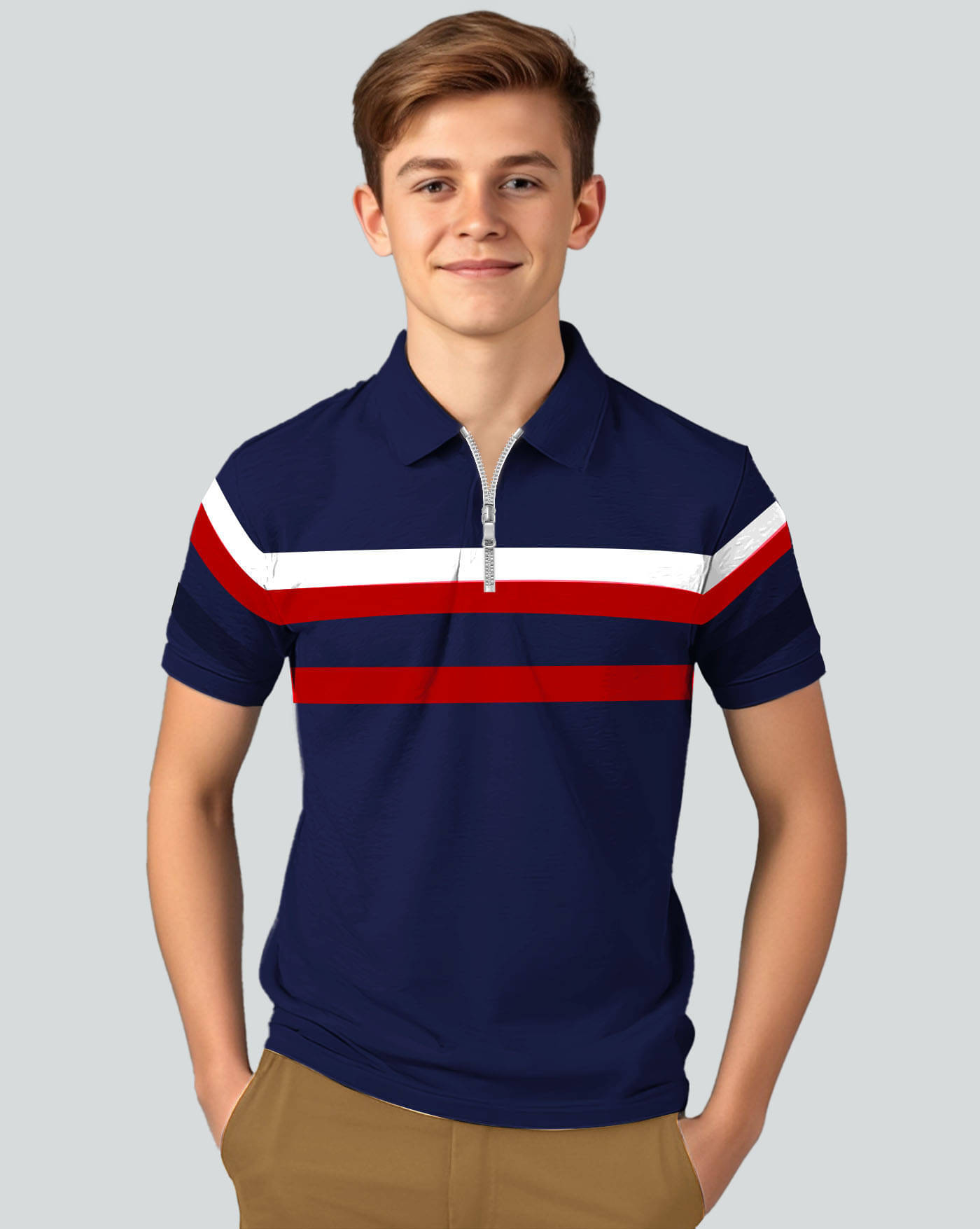     			AOOSH Pack of 1 Boys & Girls Cotton Blend Polo T-Shirt ( Blue )