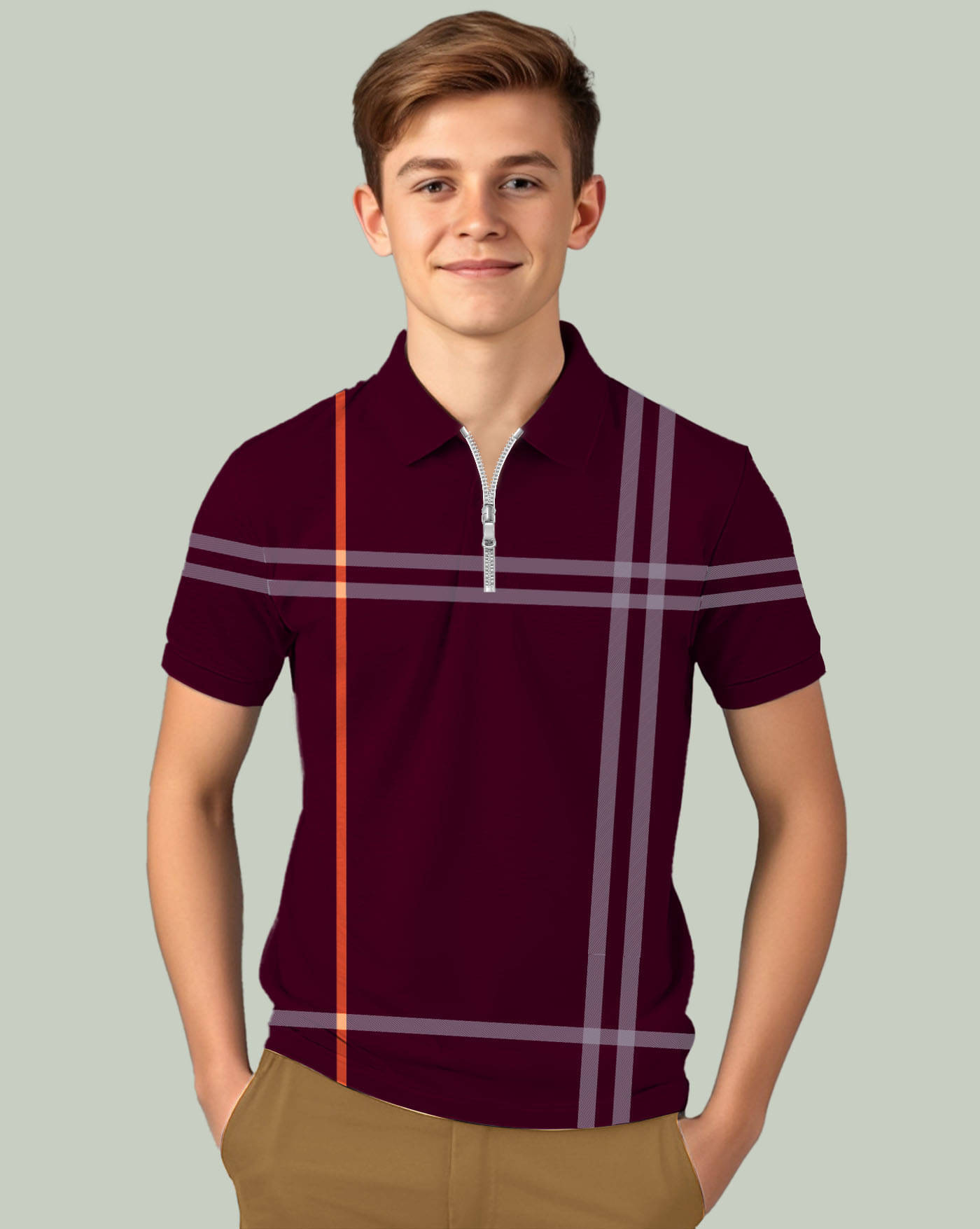    			AOOSH Pack of 1 Boys & Girls Cotton Blend Polo T-Shirt ( Maroon )