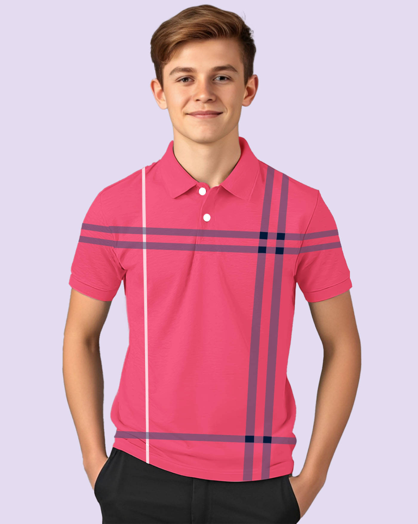     			AOOSH Pack of 1 Boys & Girls Cotton Blend Polo T-Shirt ( Peach )