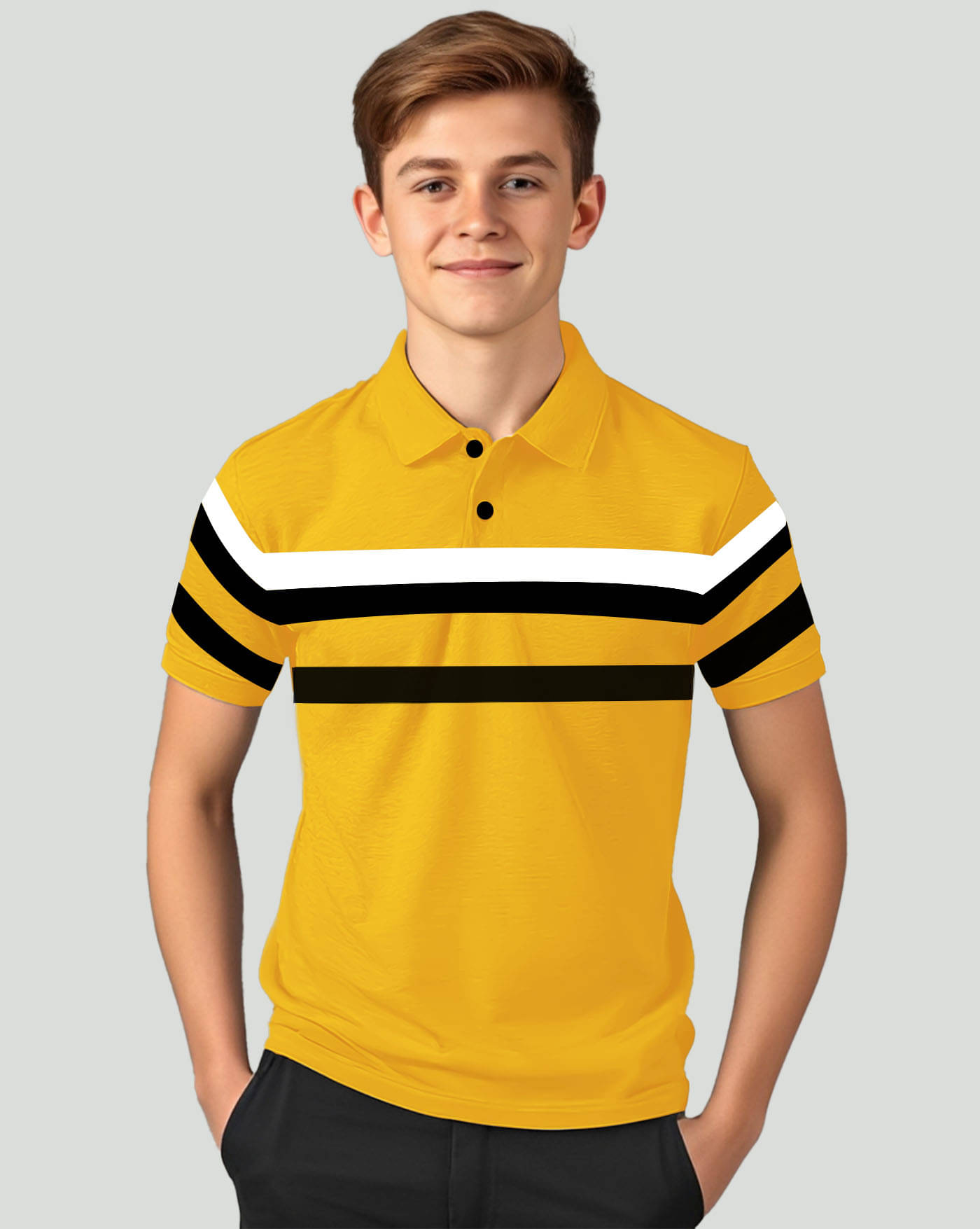     			AOOSH Pack of 1 Boys & Girls Cotton Blend Polo T-Shirt ( Mustard )