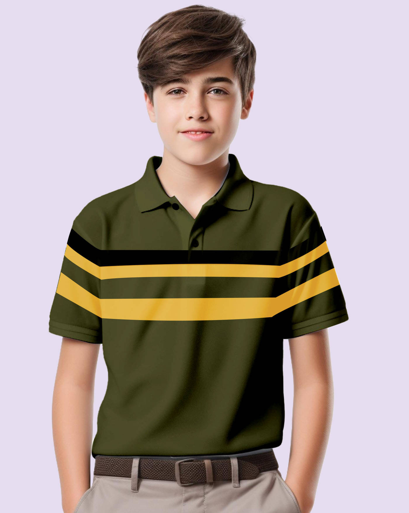     			AOOSH Pack of 1 Boys & Girls Cotton Blend Polo T-Shirt ( Green )
