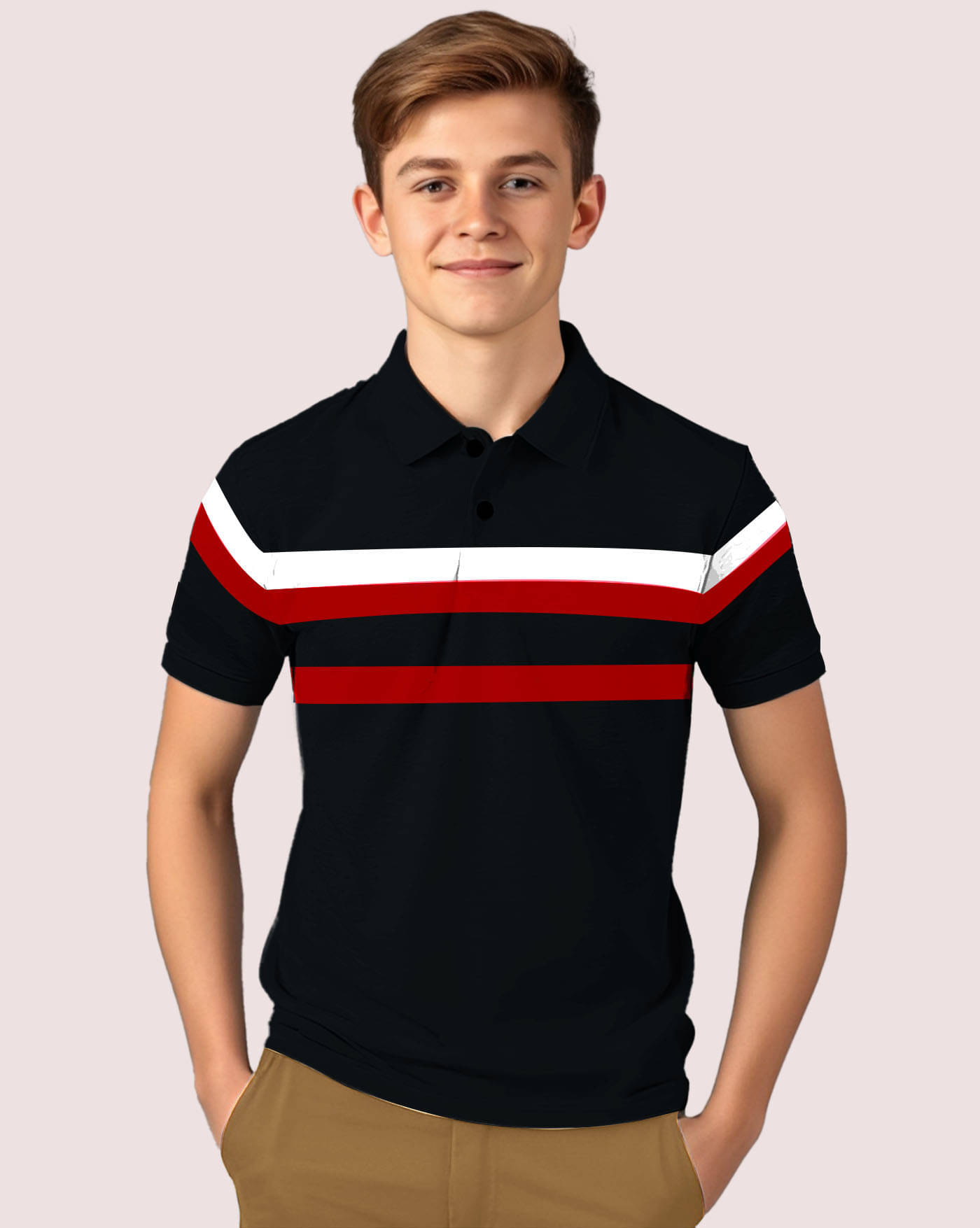     			AOOSH Pack of 1 Boys & Girls Cotton Blend Polo T-Shirt ( Black )