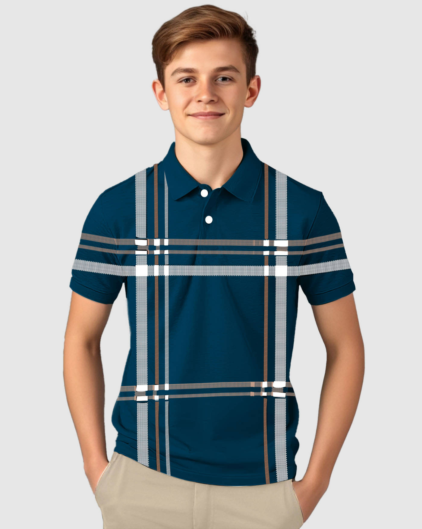     			AOOSH Pack of 1 Boys & Girls Cotton Blend Polo T-Shirt ( Teal )