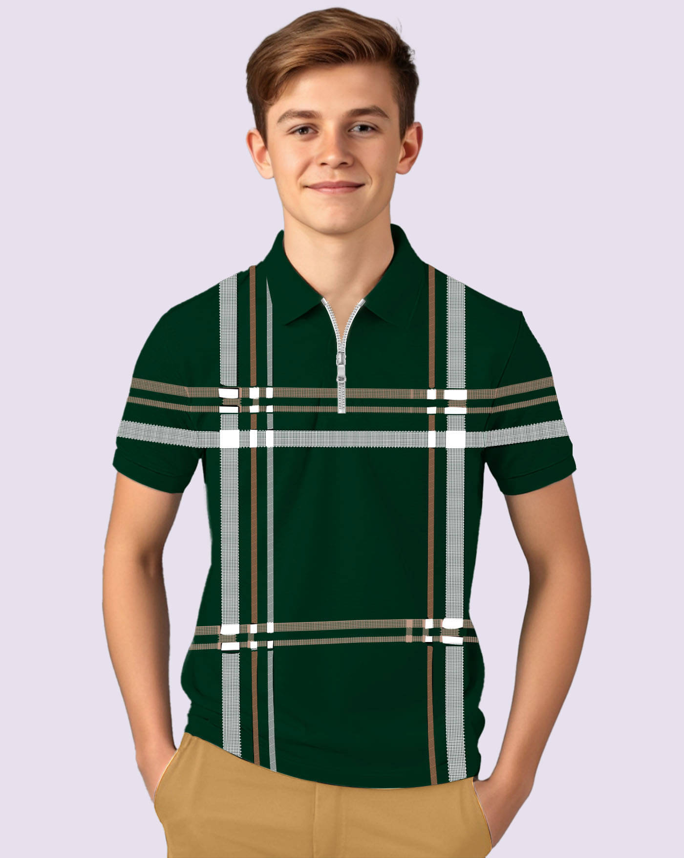     			AOOSH Pack of 1 Boys & Girls Cotton Blend Polo T-Shirt ( Dark Green )