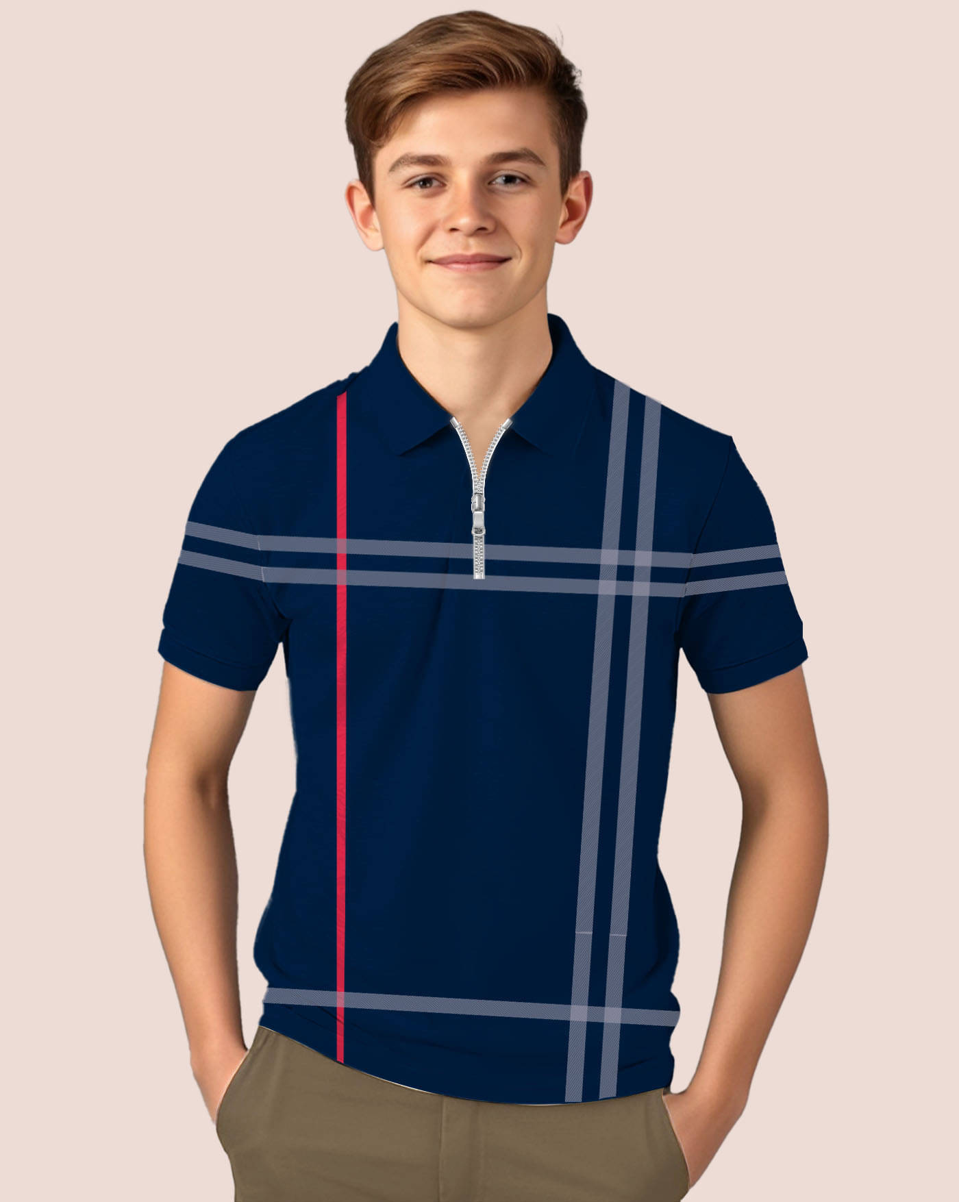     			AOOSH Pack of 1 Boys & Girls Cotton Blend Polo T-Shirt ( Blue )