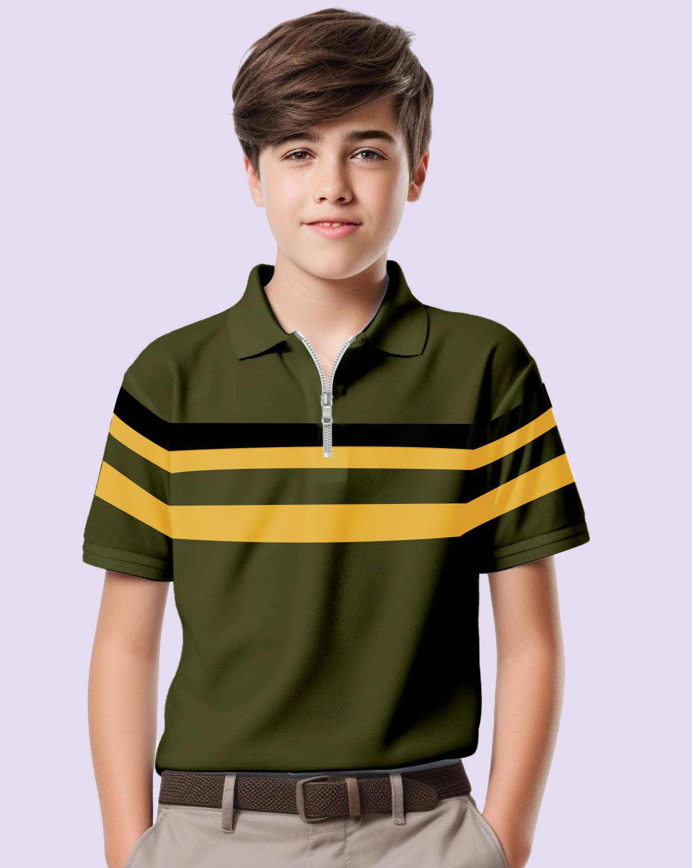     			AOOSH Pack of 1 Boys & Girls Cotton Blend Polo T-Shirt ( Green )
