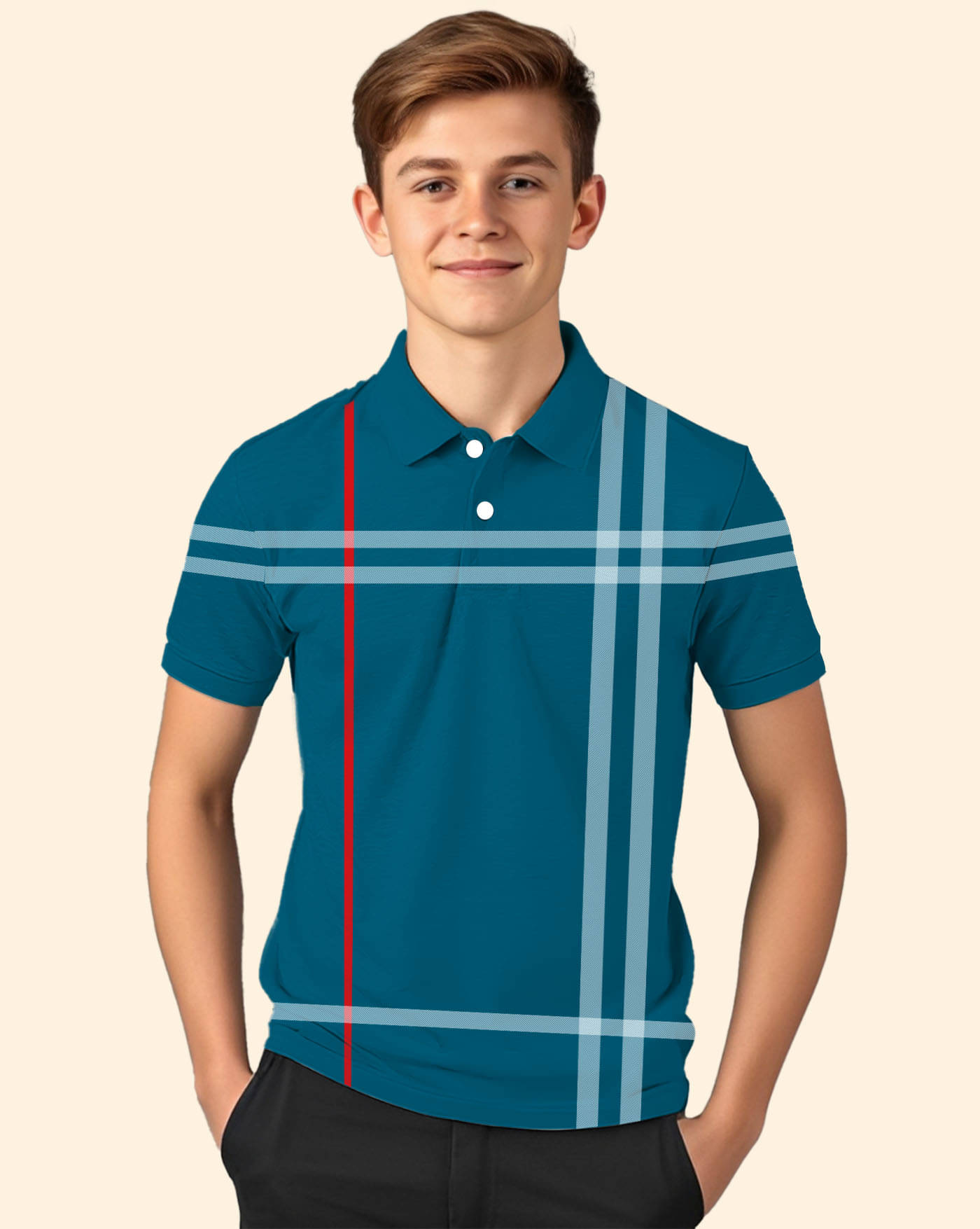     			AOOSH Pack of 1 Boys & Girls Cotton Blend Polo T-Shirt ( Teal )