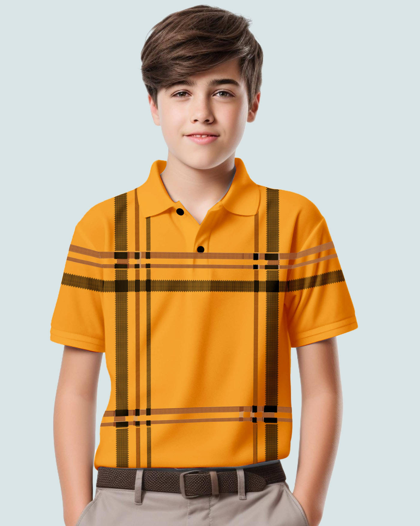     			AOOSH Pack of 1 Boys & Girls Cotton Blend Polo T-Shirt ( Mustard )