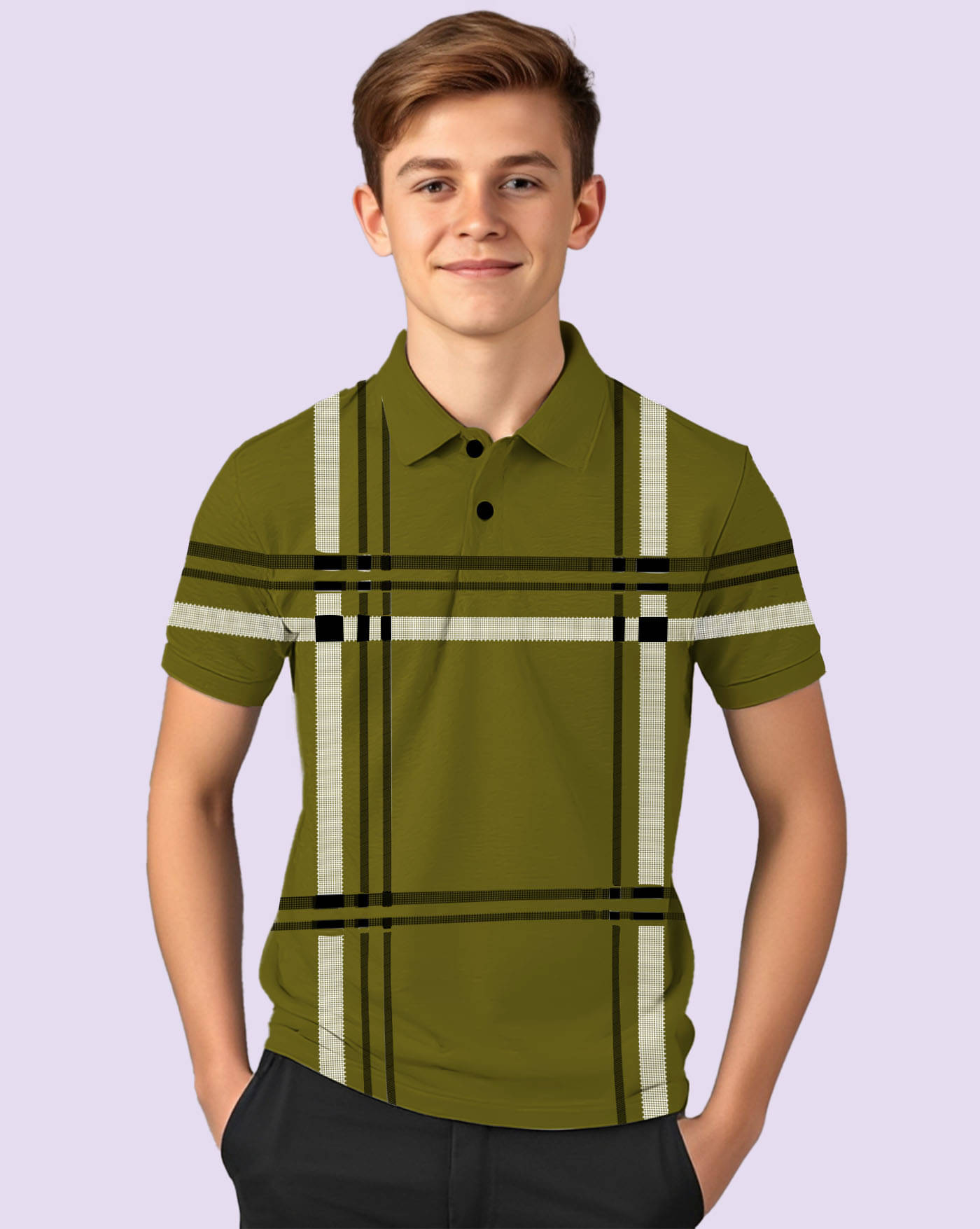     			AOOSH Pack of 1 Boys & Girls Cotton Blend Polo T-Shirt ( Light Golden Rod )