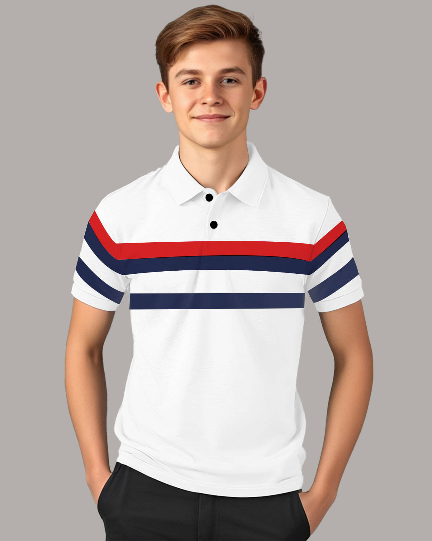     			AOOSH Pack of 1 Boys & Girls Cotton Blend Polo T-Shirt ( White )