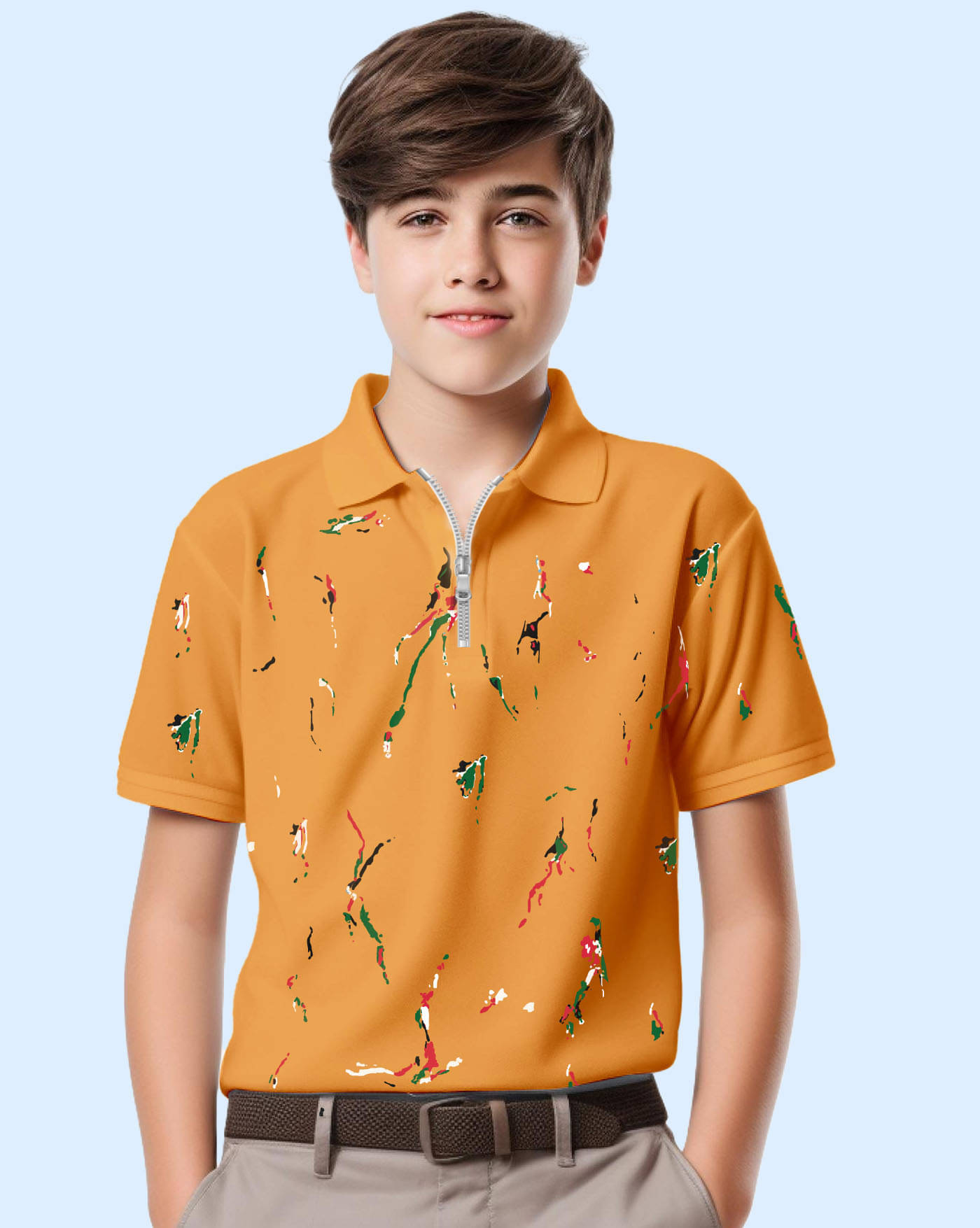     			AOOSH Pack of 1 Boys & Girls Cotton Blend Polo T-Shirt ( Mustard )