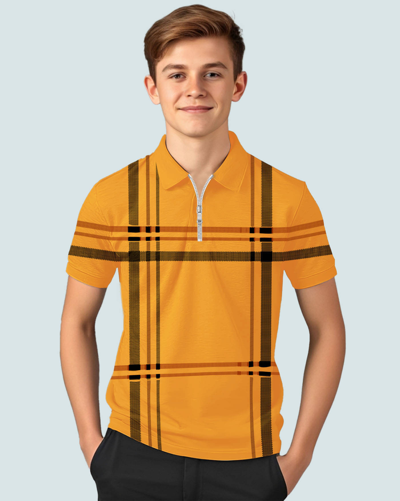     			AUSK Pack of 1 Boys & Girls Cotton Blend Polo T-Shirt ( Mustard )