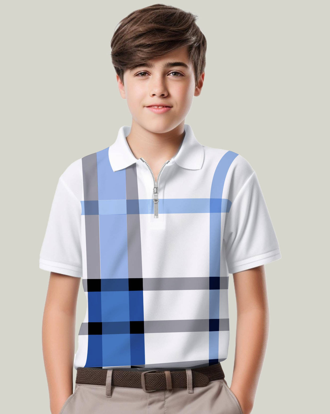     			AUSK Pack of 1 Boys & Girls Cotton Blend Polo T-Shirt ( Blue )