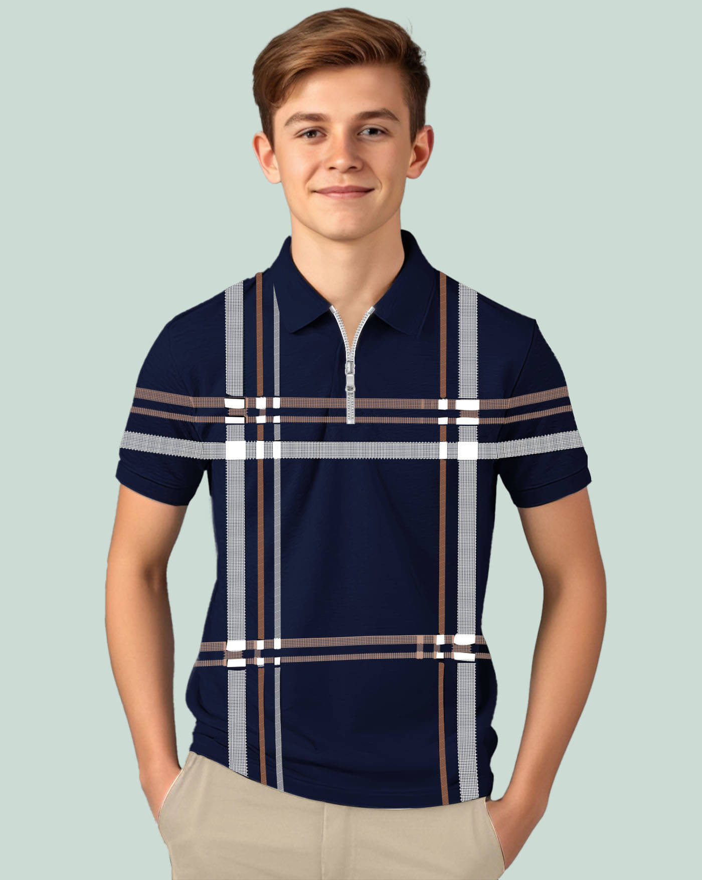     			AUSK Pack of 1 Boys & Girls Cotton Blend Polo T-Shirt ( Blue )