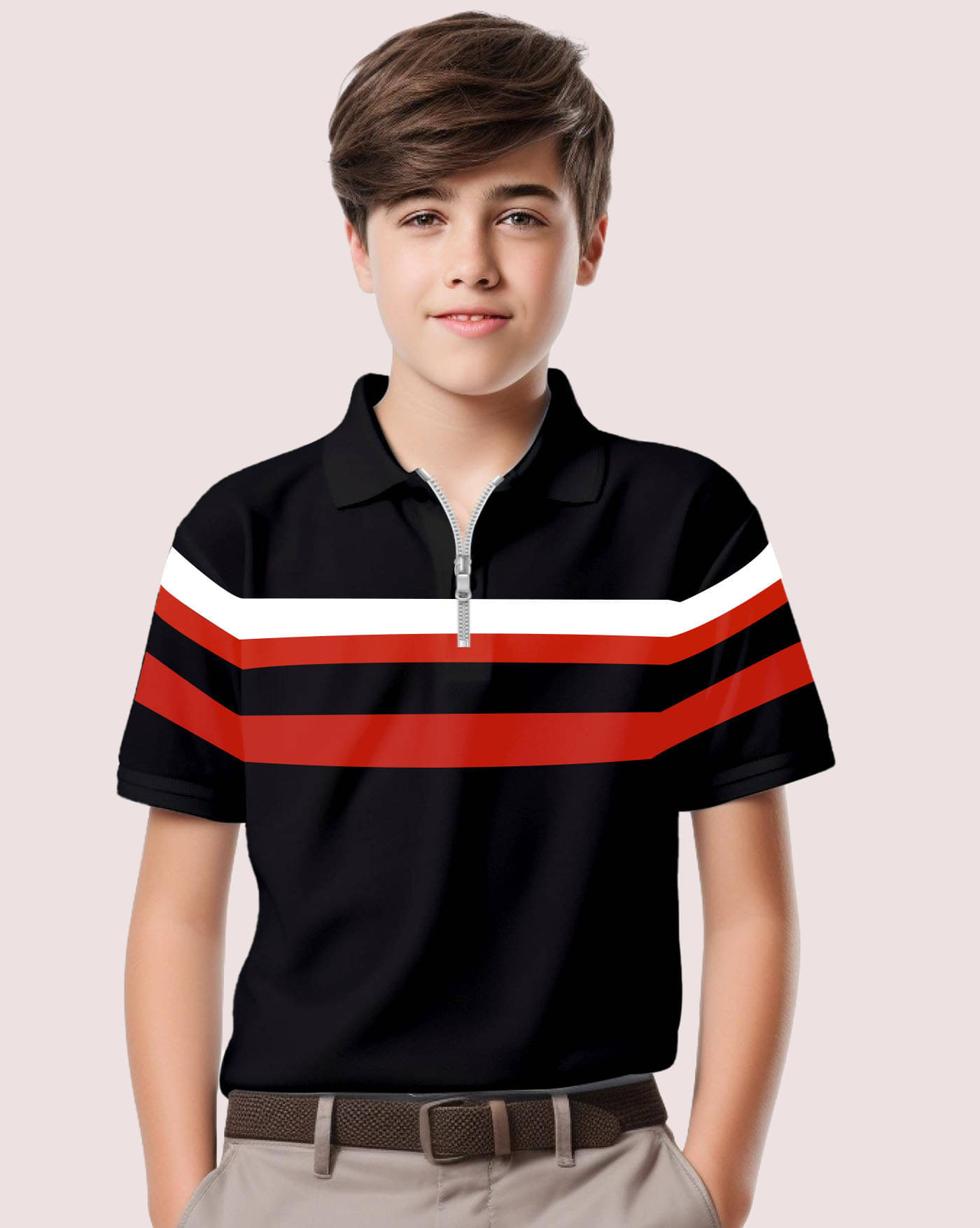    			AUSK Pack of 1 Boys & Girls Cotton Blend Polo T-Shirt ( Black )