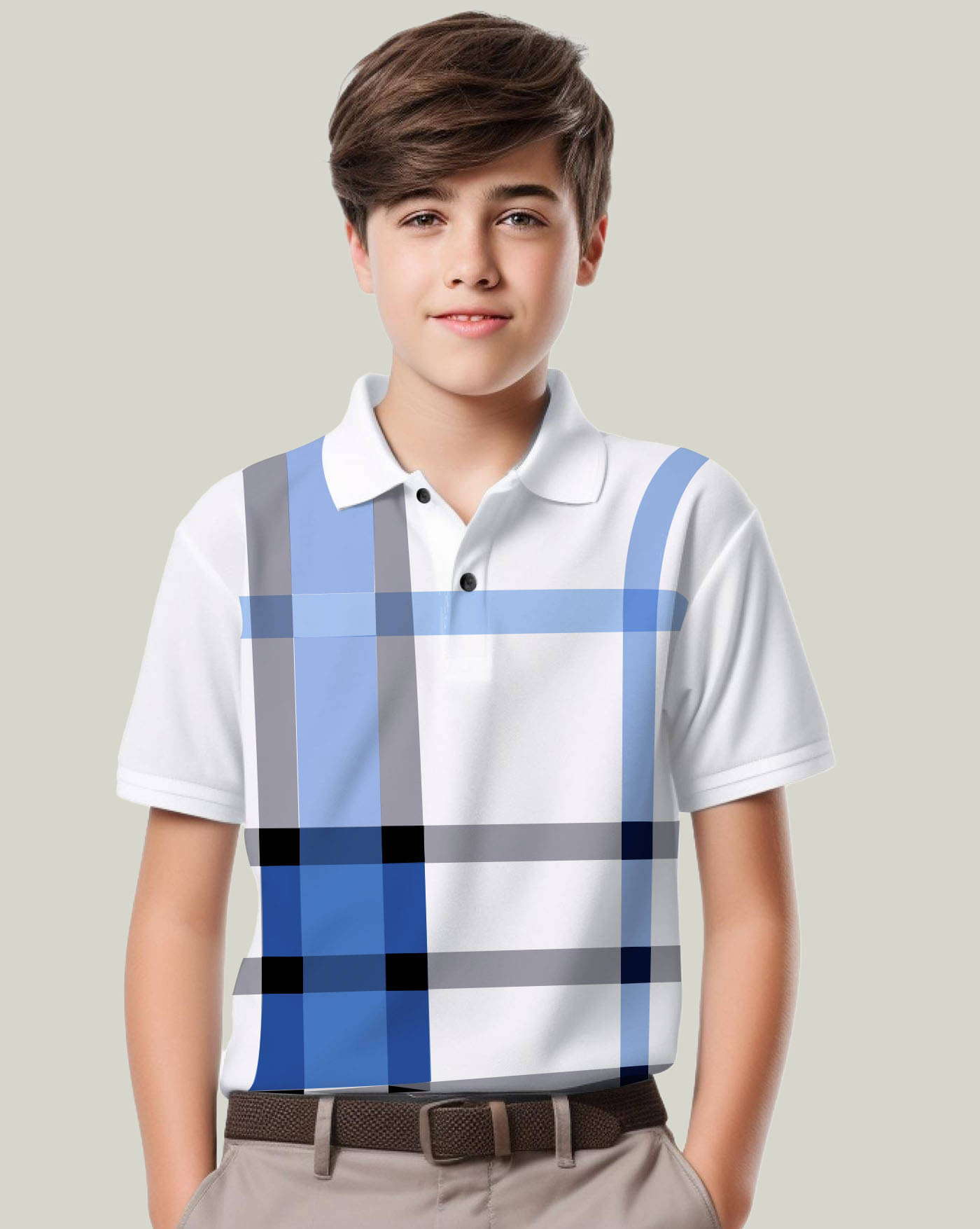     			AUSK Pack of 1 Boys & Girls Cotton Blend Polo T-Shirt ( Blue )