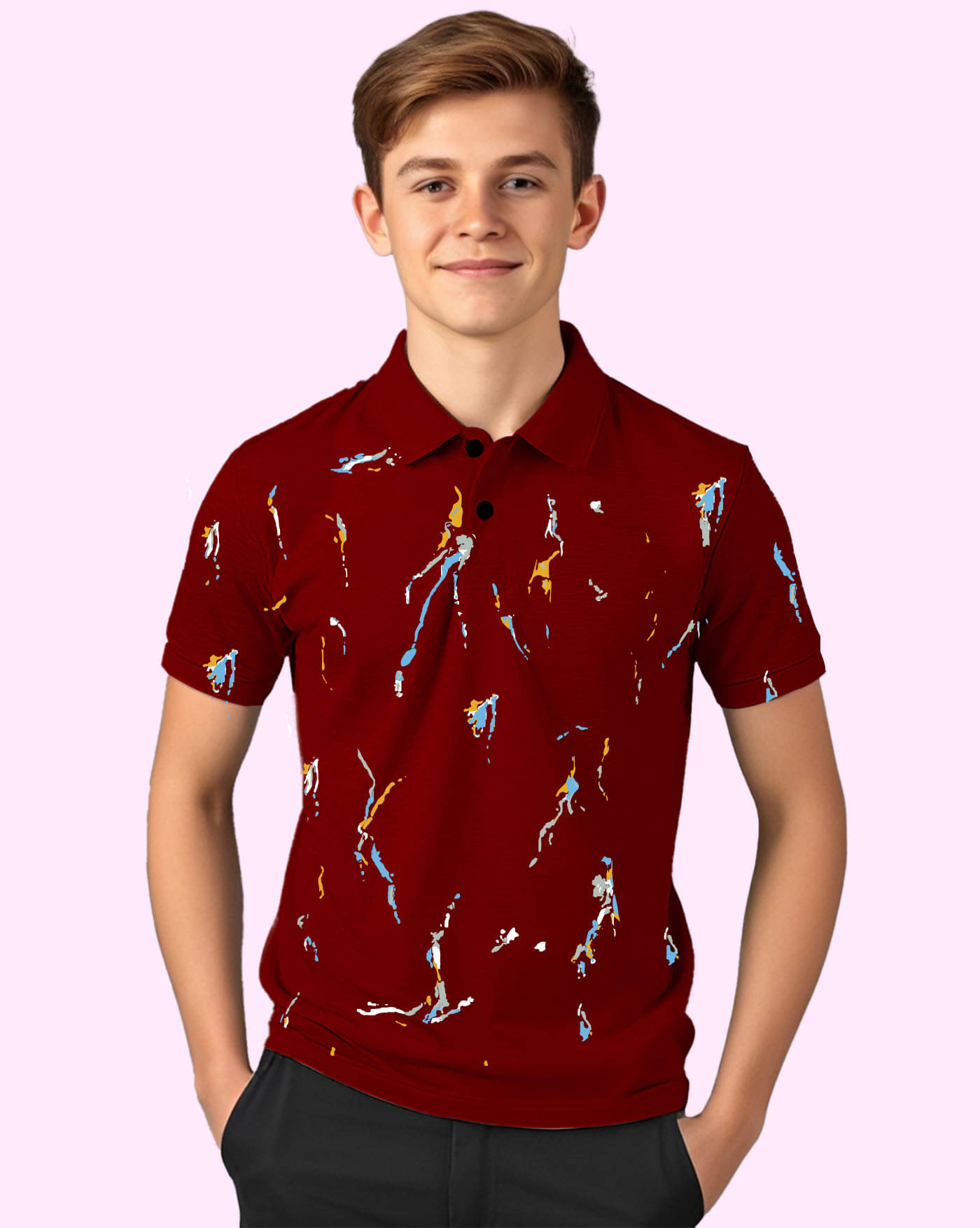     			AUSK Pack of 1 Boys & Girls Cotton Blend Polo T-Shirt ( Maroon )