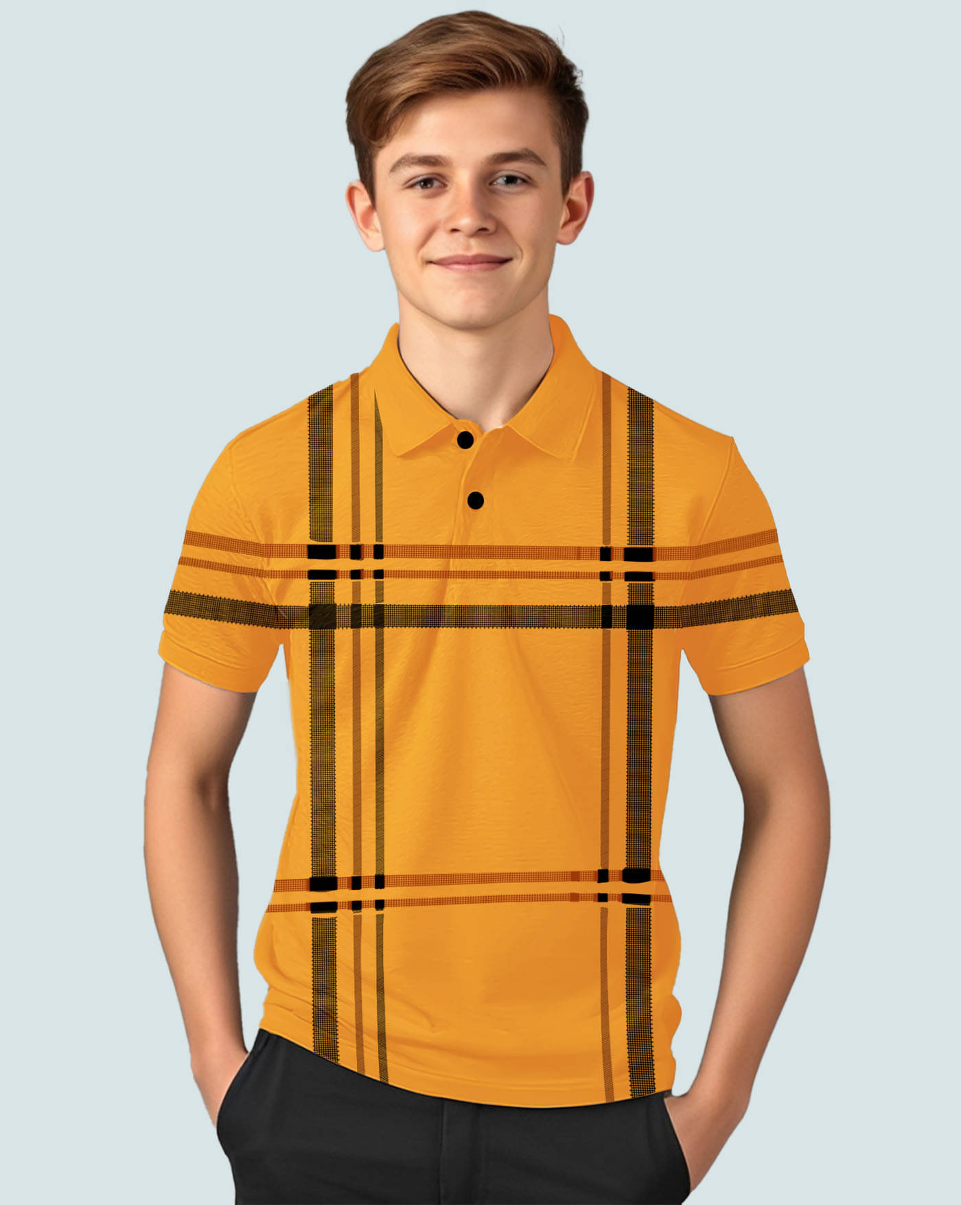     			AUSK Pack of 1 Boys & Girls Cotton Blend Polo T-Shirt ( Mustard )