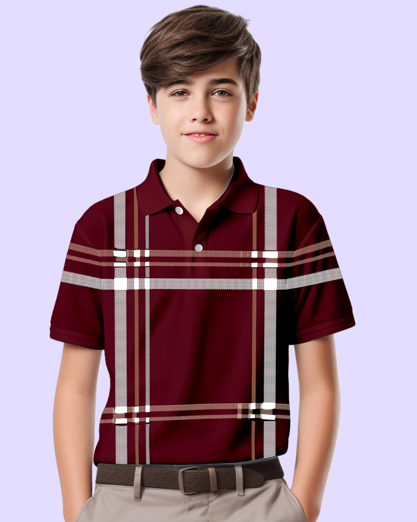     			AUSK Pack of 1 Boys & Girls Cotton Blend Polo T-Shirt ( Maroon )