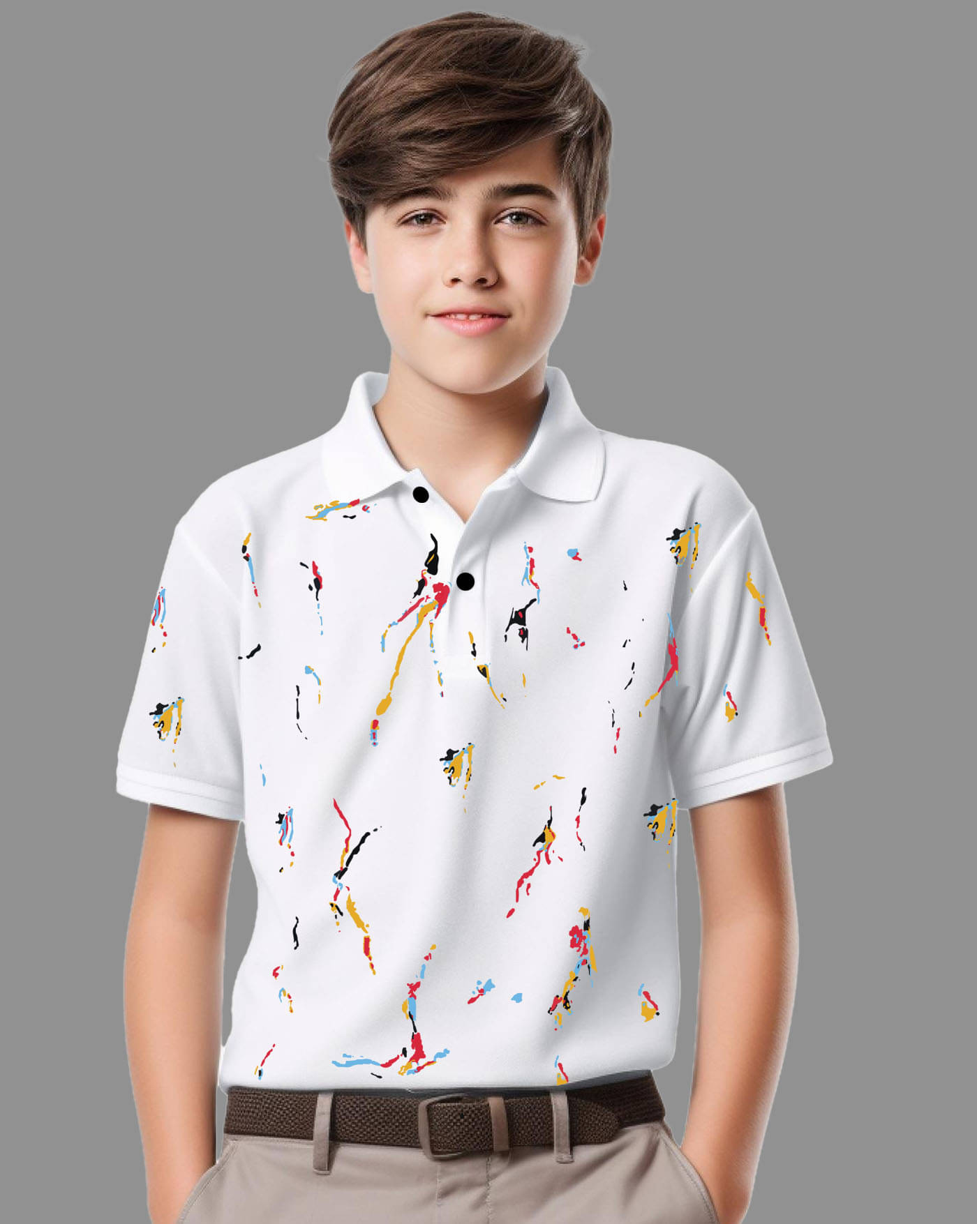     			AUSK Pack of 1 Boys & Girls Cotton Blend Polo T-Shirt ( White )