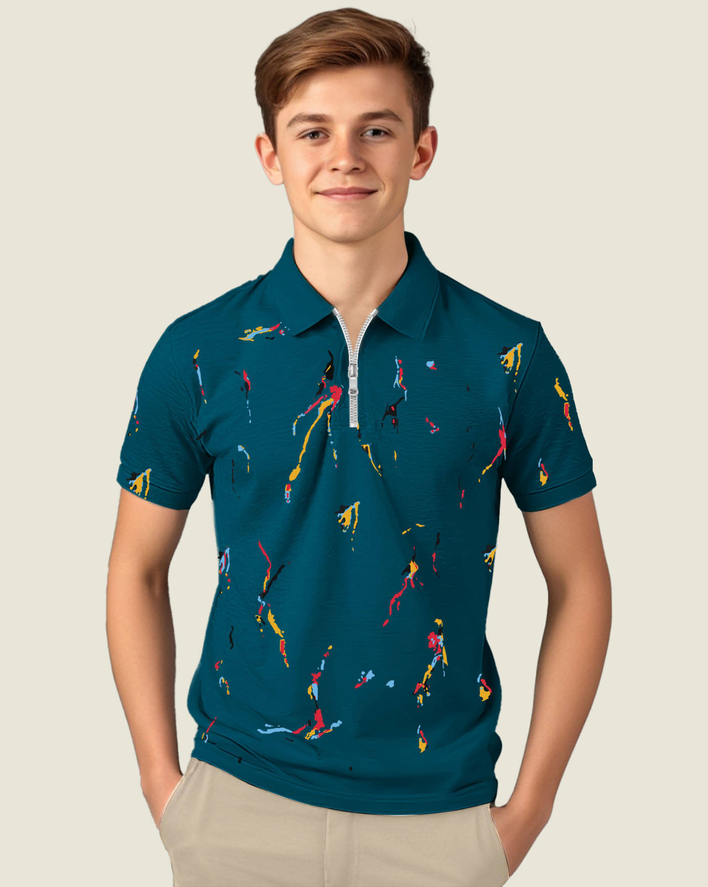     			AUSK Pack of 1 Boys & Girls Cotton Blend Polo T-Shirt ( Teal )