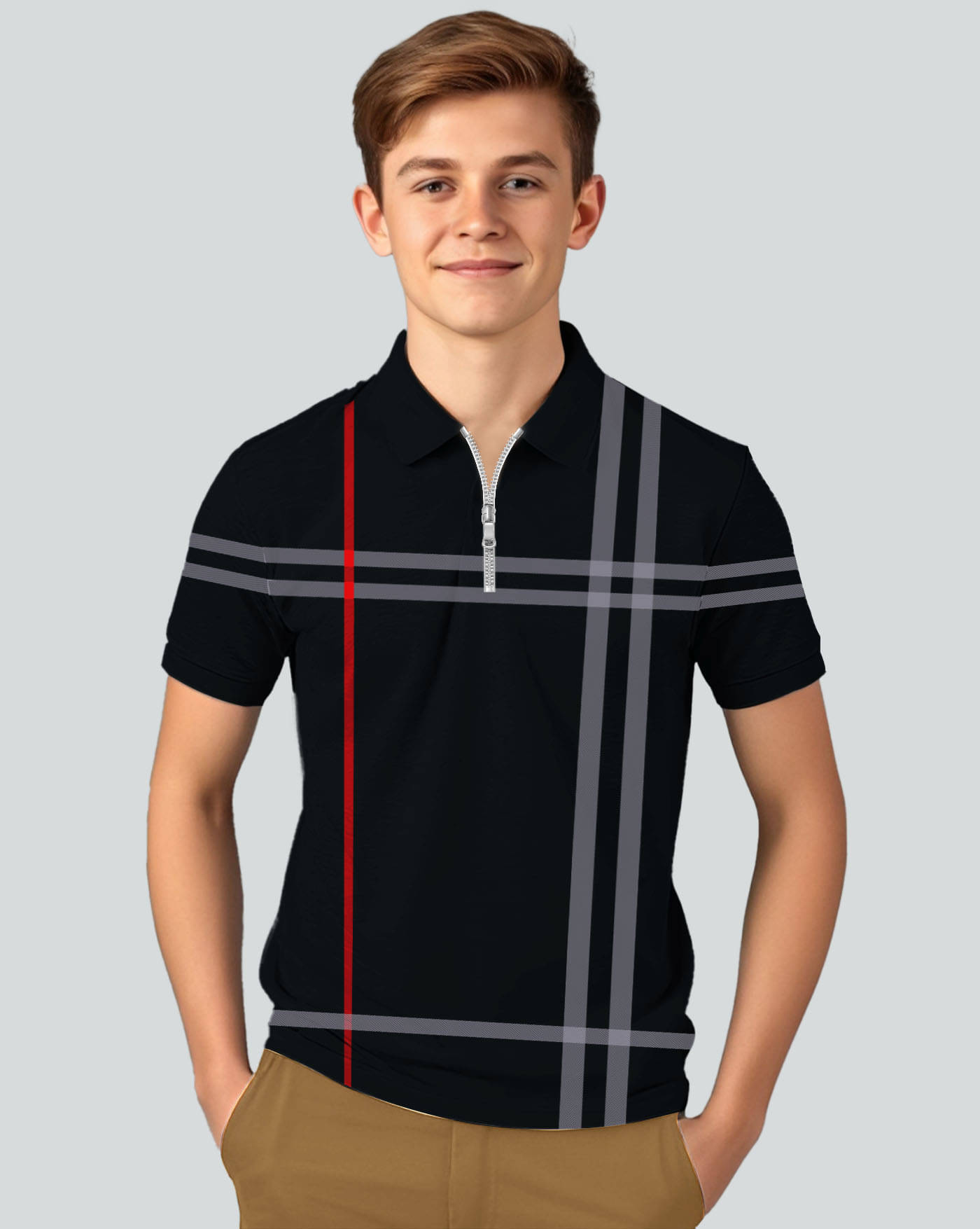     			AUSK Pack of 1 Boys & Girls Cotton Blend Polo T-Shirt ( Black )