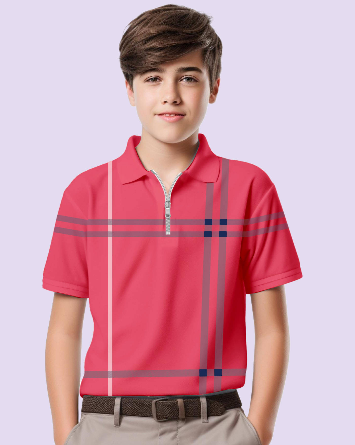     			AUSK Pack of 1 Boys & Girls Cotton Blend Polo T-Shirt ( Peach )