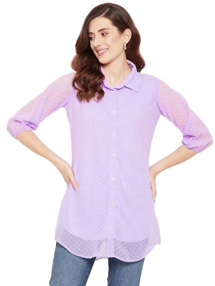     			Bitterlime Women's Georgette Tunic ( Lavender )