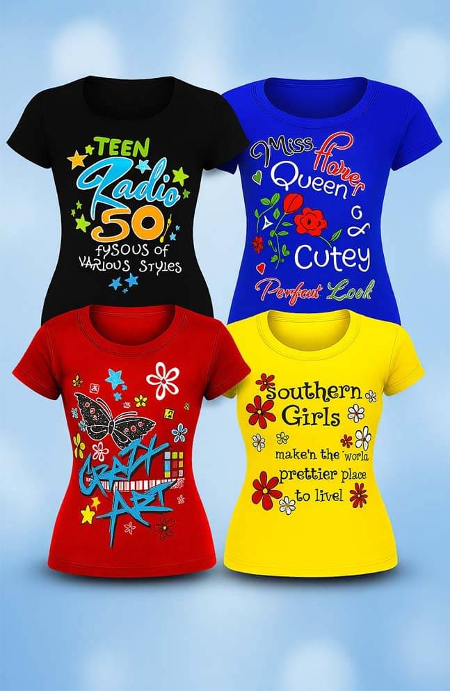     			CUTE TREND Pack of 4 Girls Cotton T-Shirt ( Multicolor 4 )