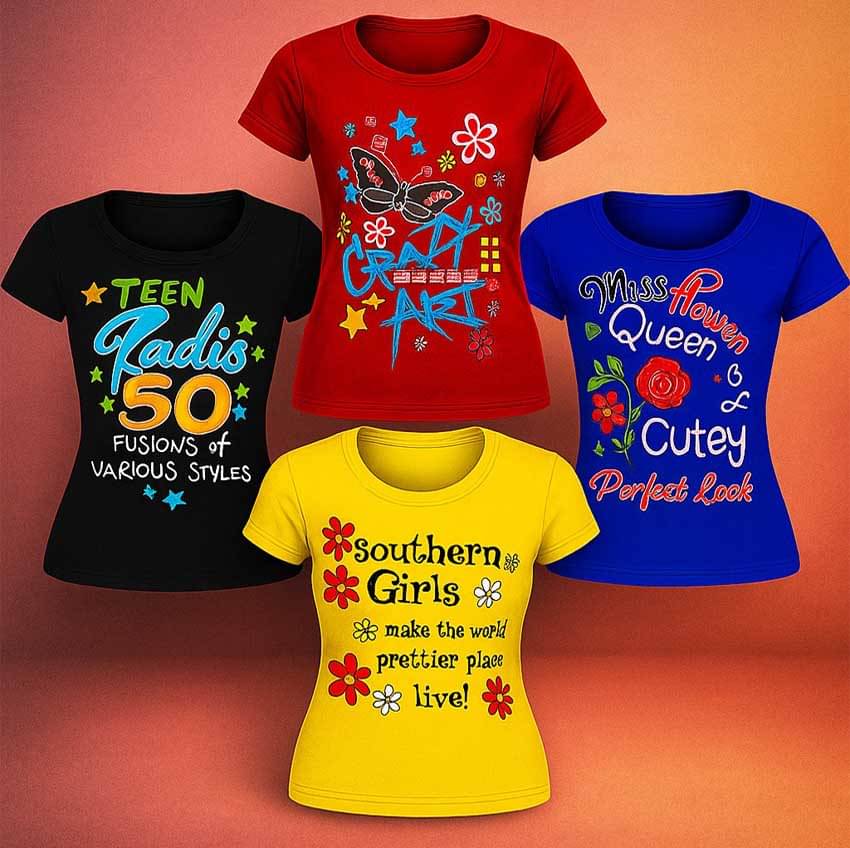     			CUTE TREND Pack of 4 Girls Cotton T-Shirt ( Multicolor 4 )