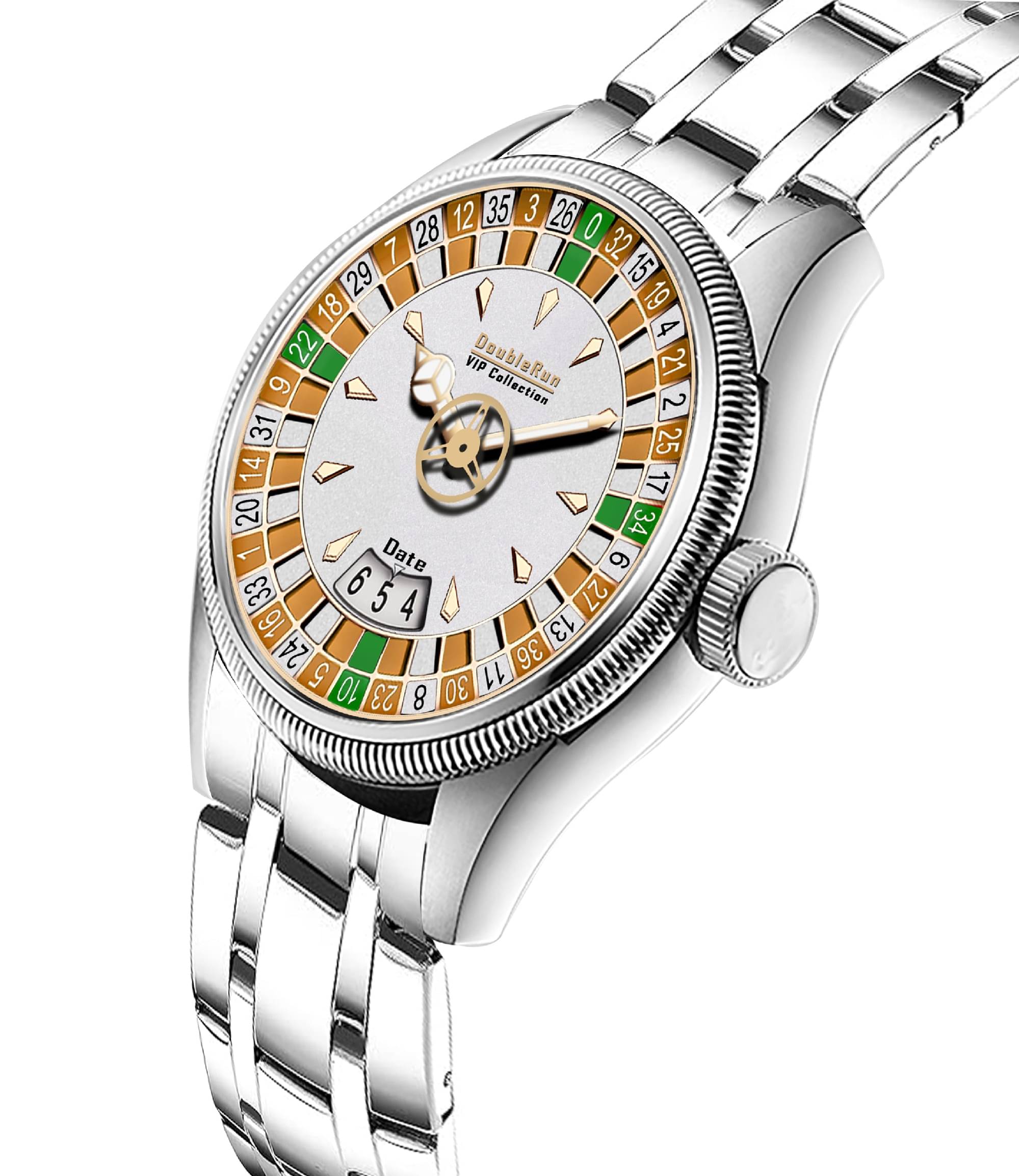     			DoubleRun Silver Metal Analog Men's Watch