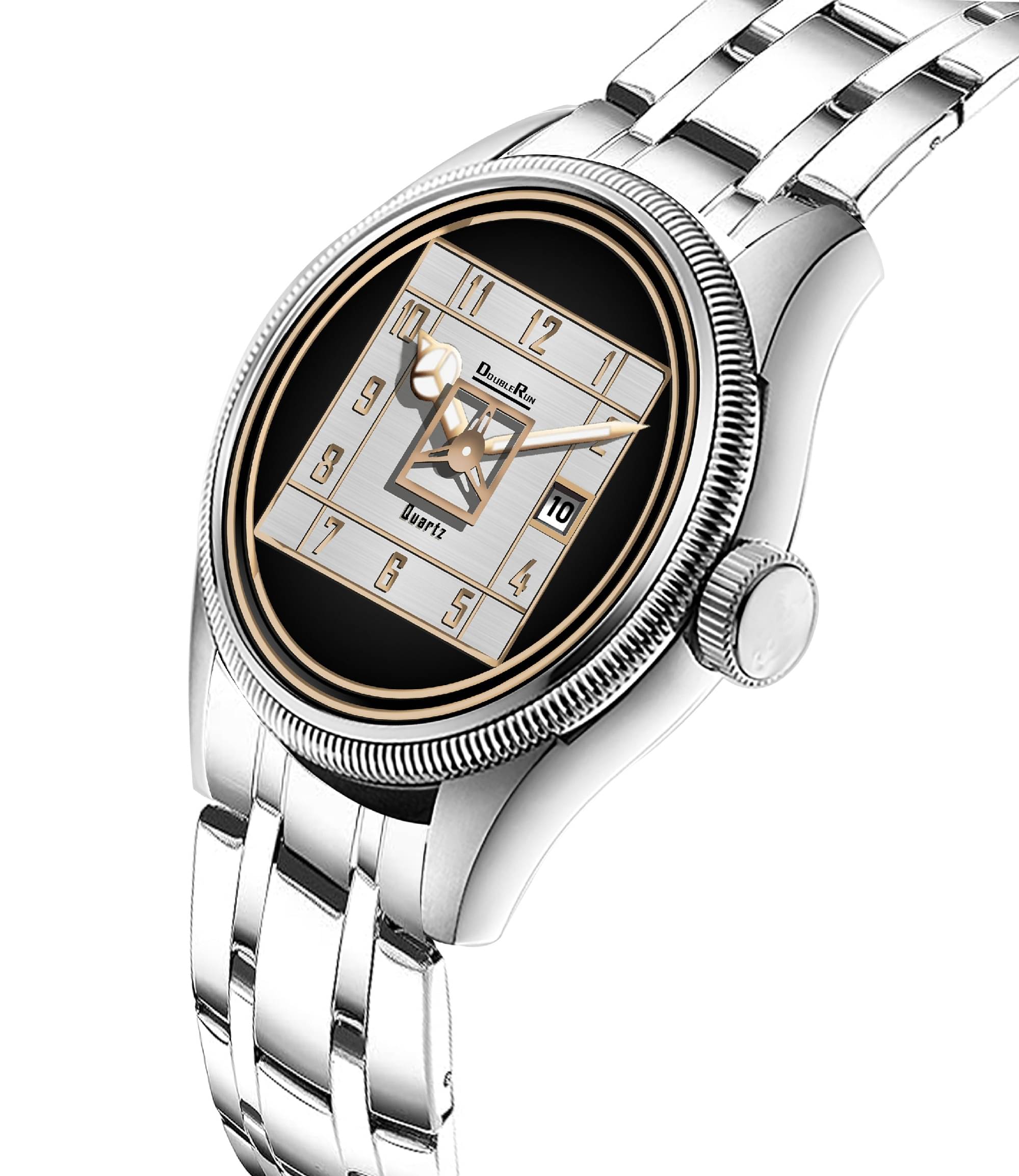     			DoubleRun Silver Metal Analog Men's Watch