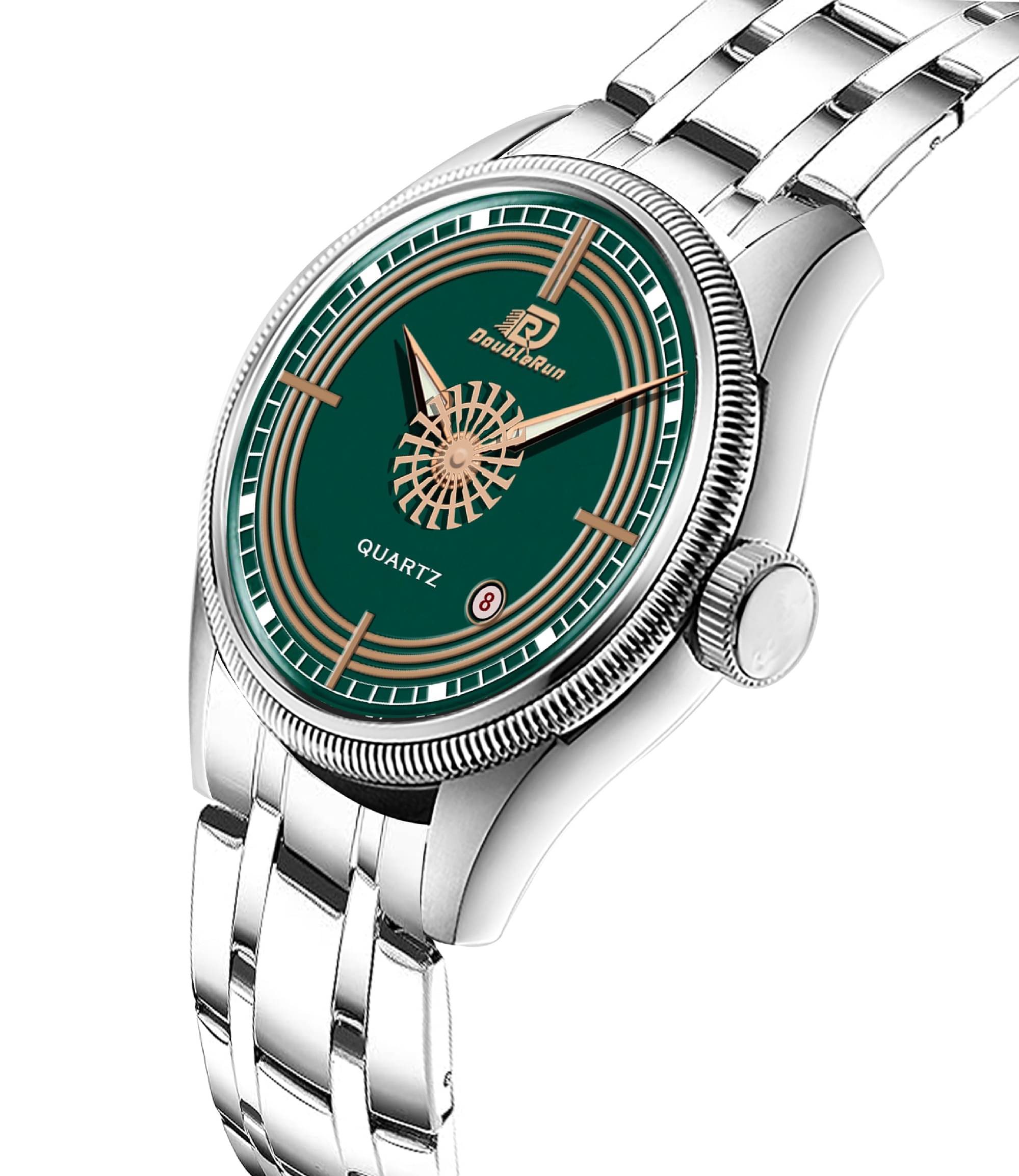     			DoubleRun Silver Metal Analog Men's Watch