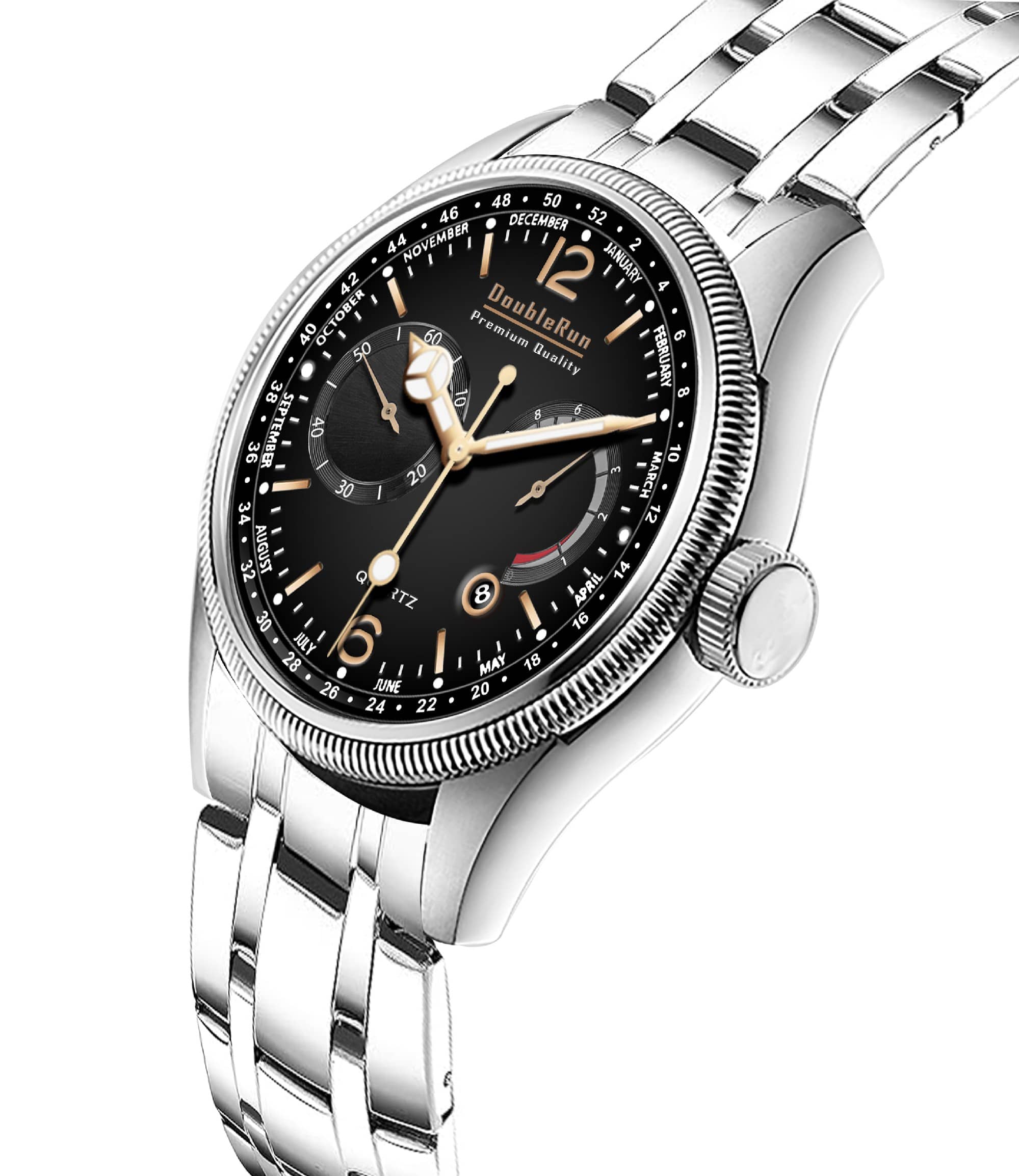 DoubleRun Silver Metal Analog Men's Watch