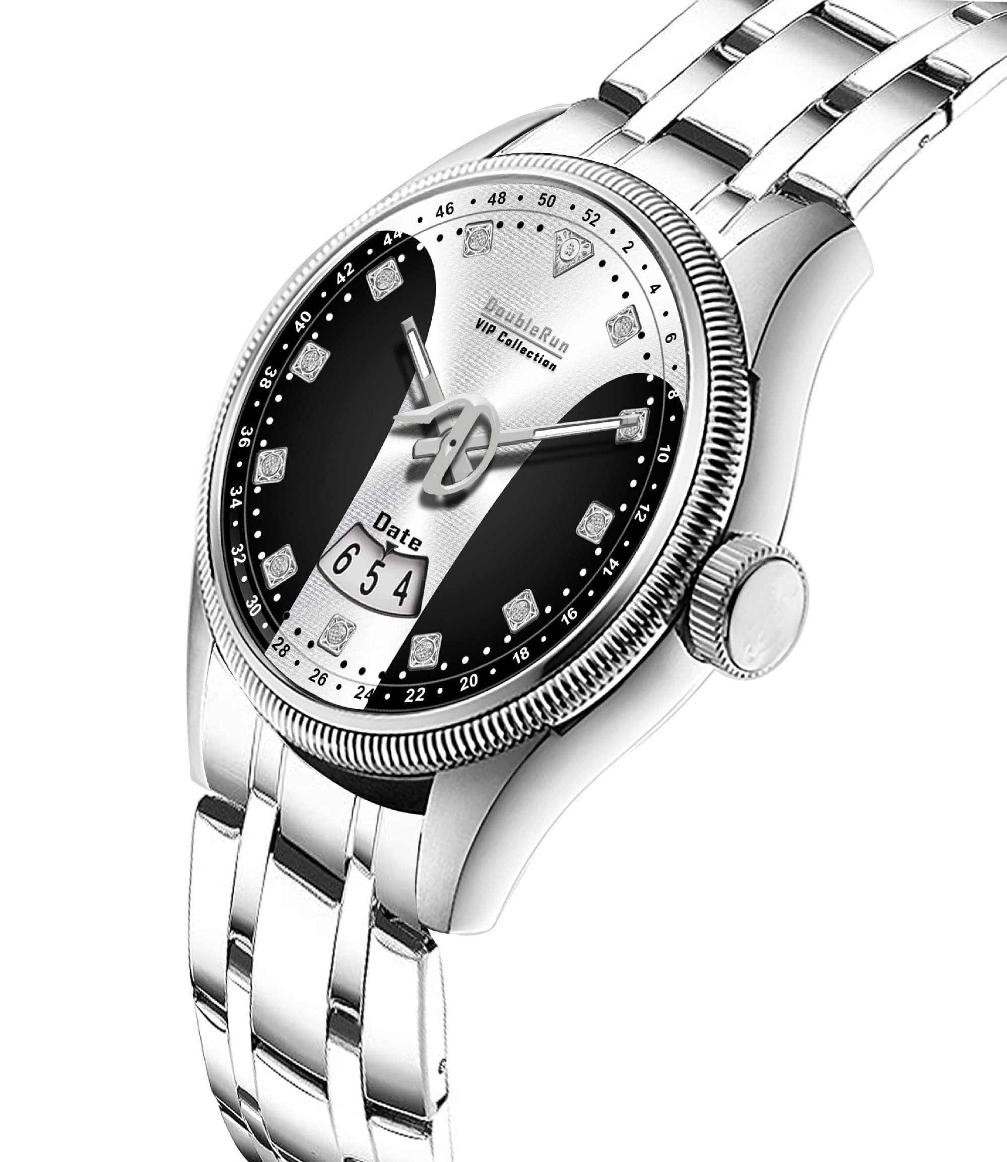     			DoubleRun Silver Metal Analog Men's Watch