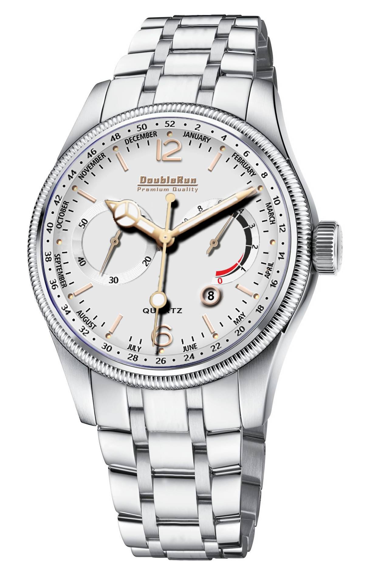    			DoubleRun Silver Metal Analog Men's Watch